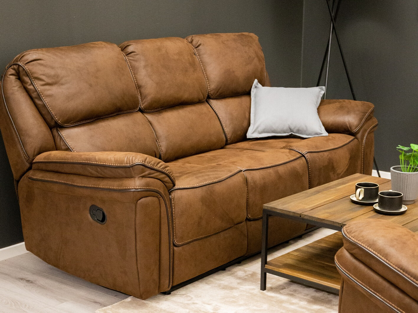 Sofá reclinable Dallas 4724 (Marrón)