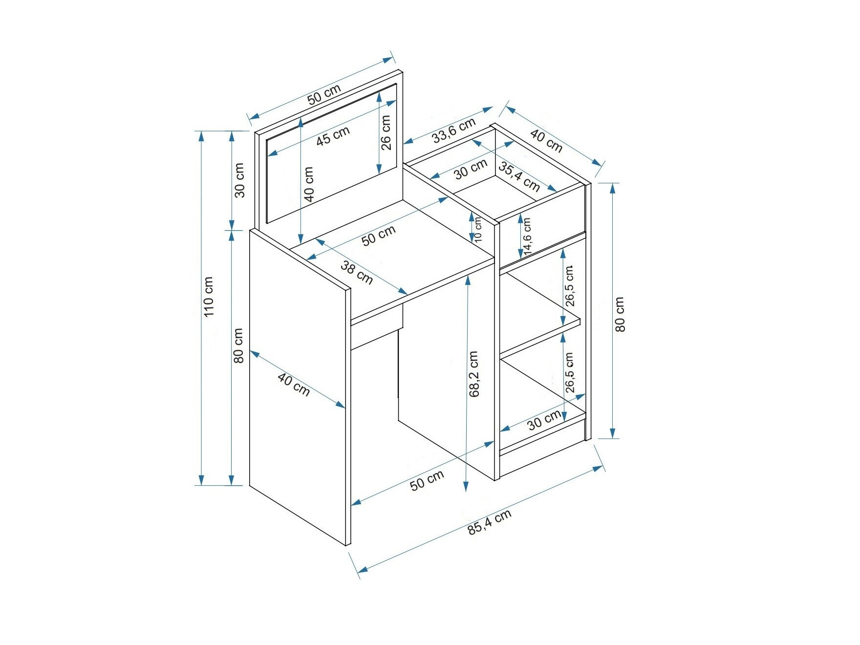 Tocador Kailua 2161 (Antracita + Nogal)