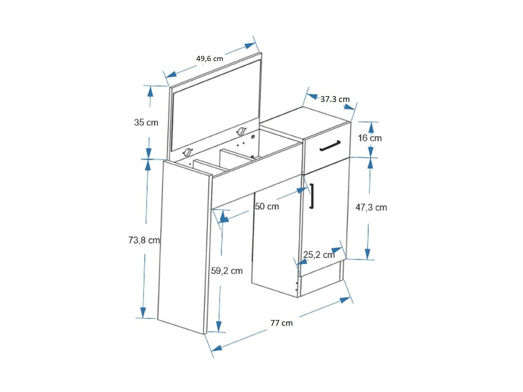 Tocador Kailua 2162 (Antracita + Nogal)