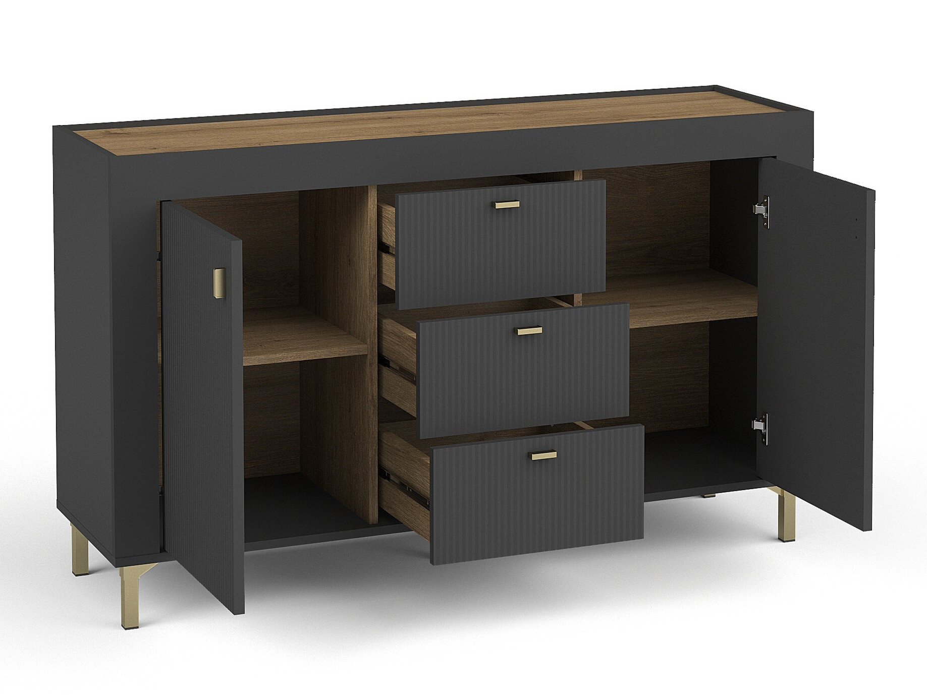 Cómoda Mormavu 103 (Negro mate)