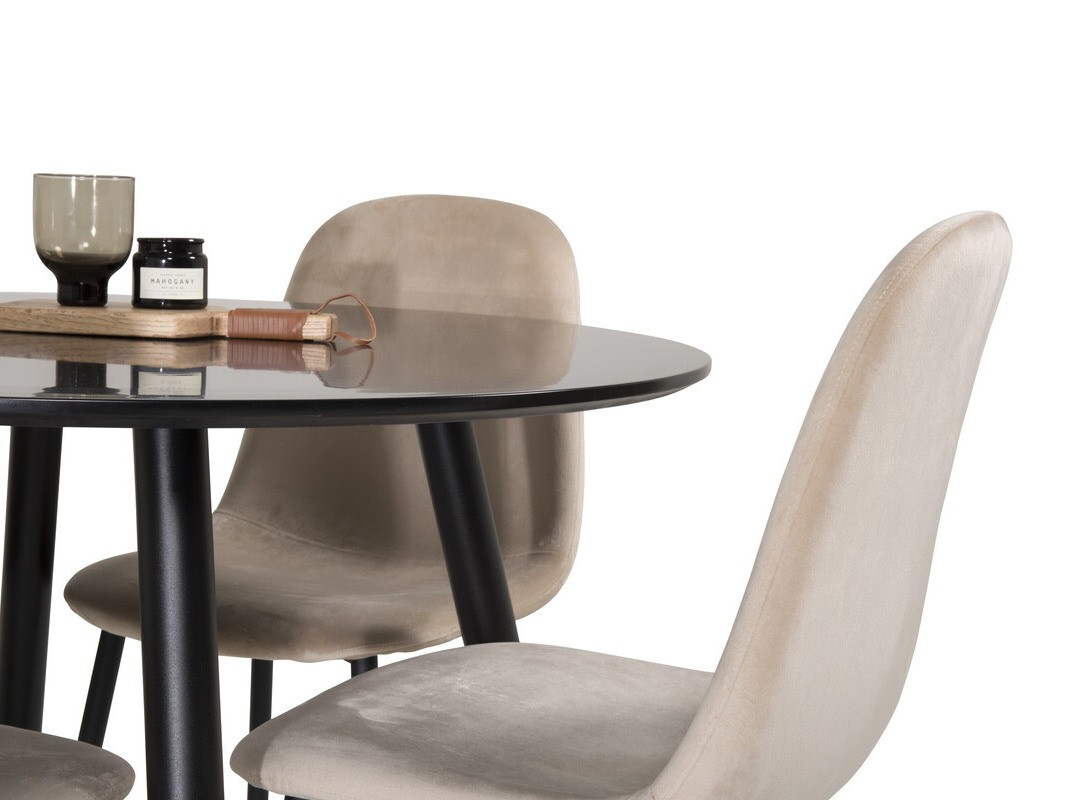 Conjunto de mesas y sillas para comedor Dallas 348 (Beige + Negro)