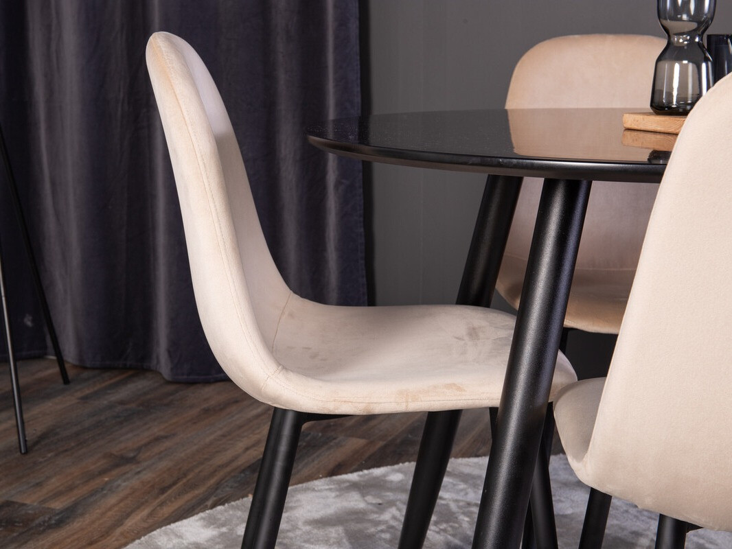 Conjunto de mesas y sillas para comedor Dallas 348 (Beige + Negro)