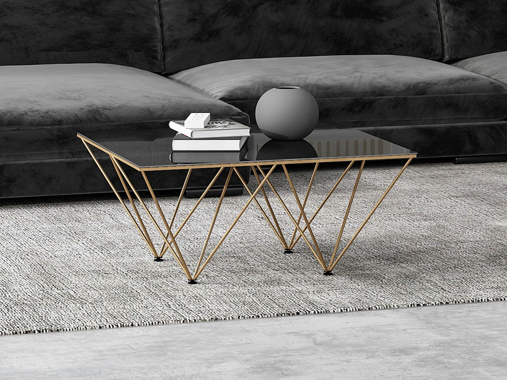 Mesa de centro Riverton 777 (Negro + Dorado)