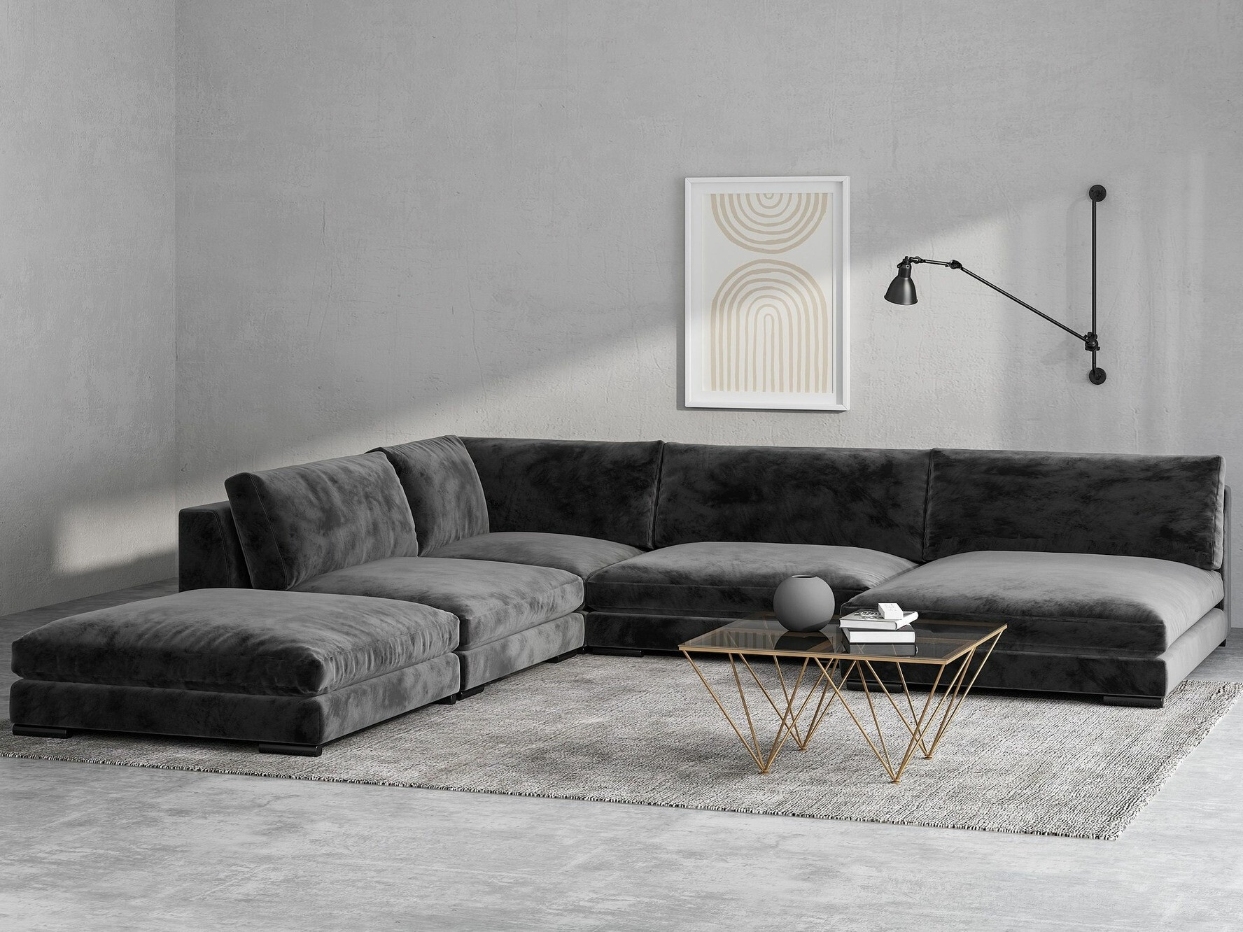 Mesa de centro Riverton 777 (Negro + Dorado)