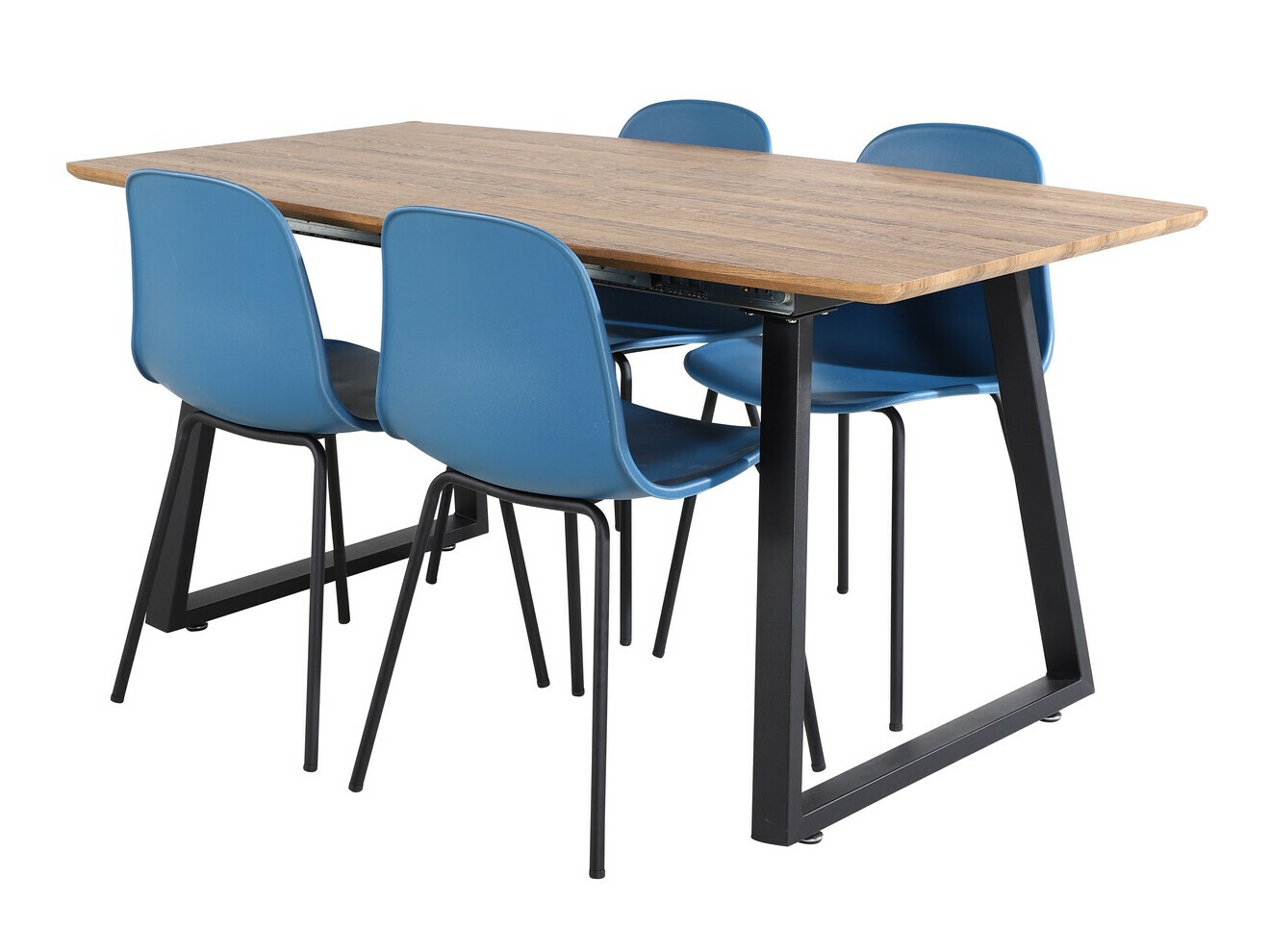 Conjunto de comedor Dallas 333 (Azul + Negro)