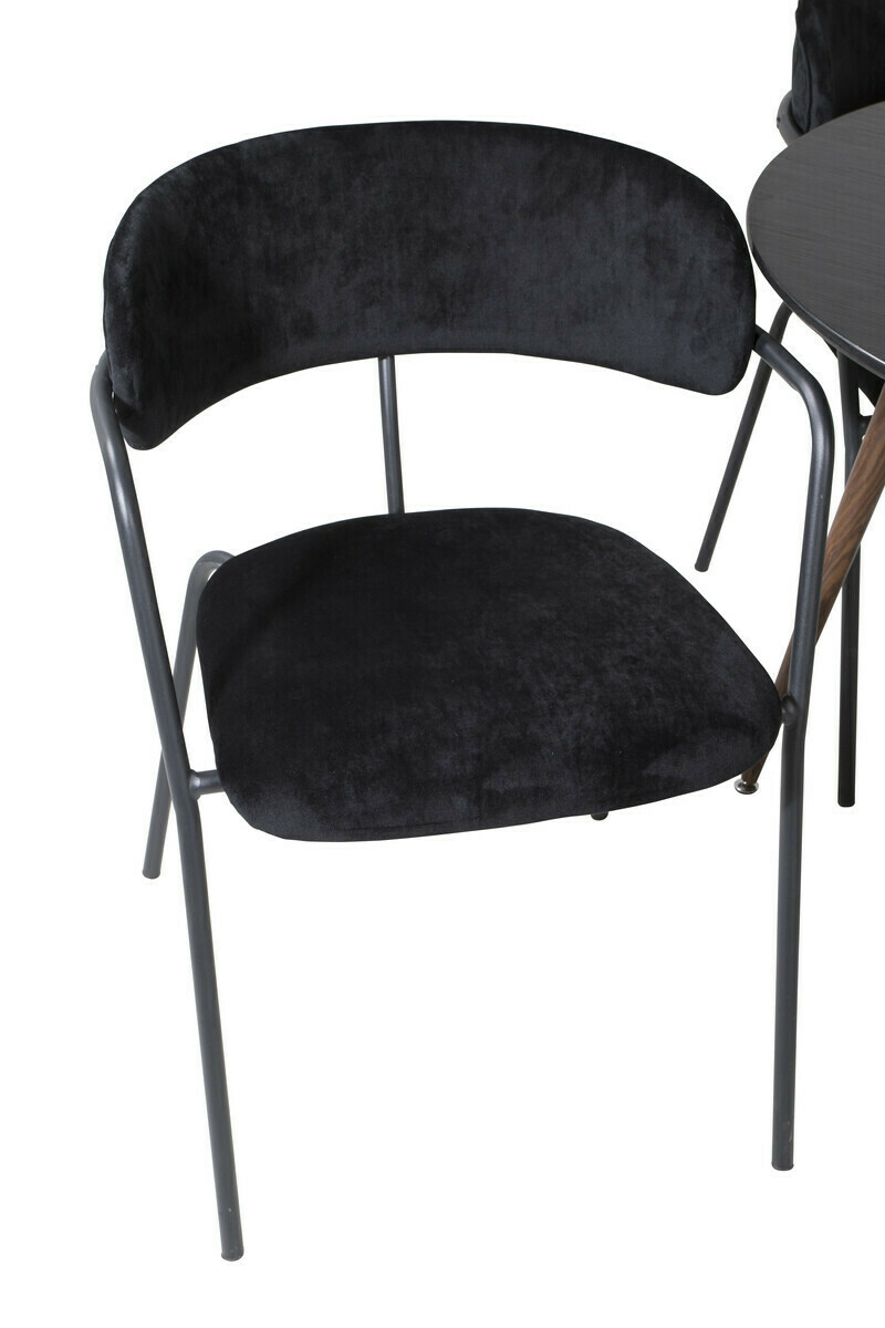 Conjunto de mesas y sillas para comedor Dallas 285 (Negro + Nuez)