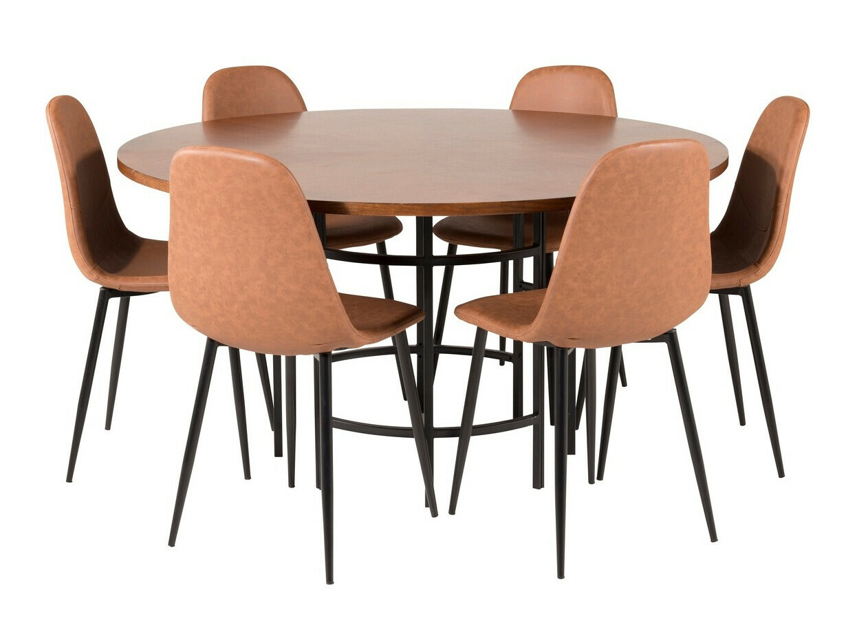 Conjunto de mesas y sillas para comedor Dallas 309 (Marrón + Negro)