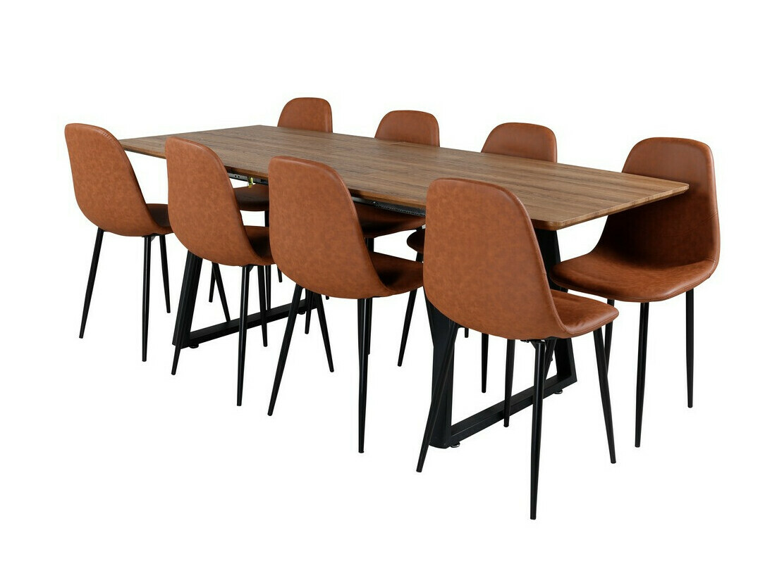 Conjunto de mesas y sillas para comedor Dallas 331 (Marrón + Negro)