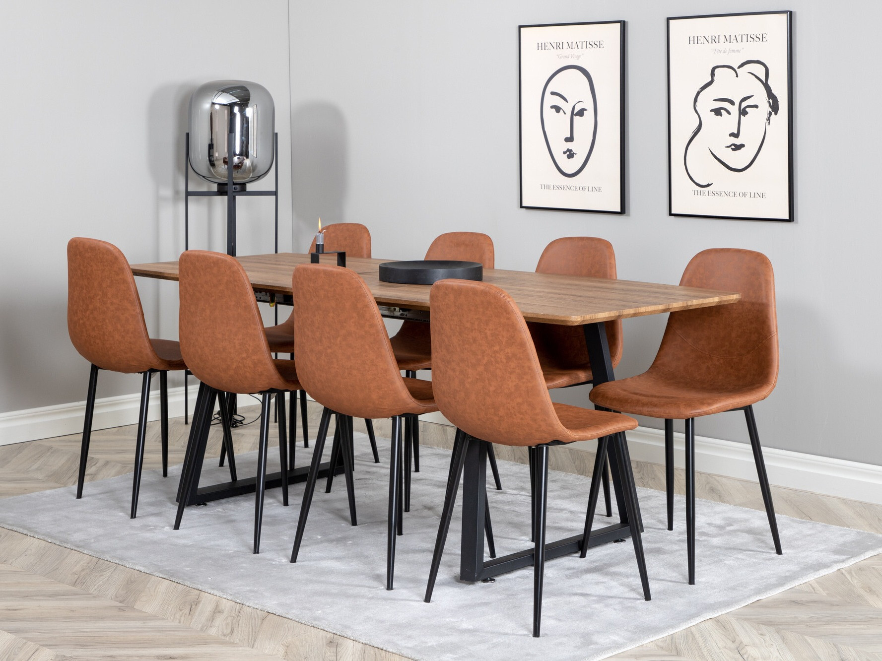 Conjunto de mesas y sillas para comedor Dallas 331 (Marrón + Negro)
