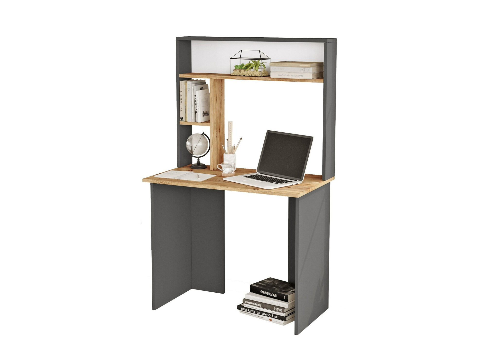 Mesa de oficina Asheboro 117 (Antracita + Pino)