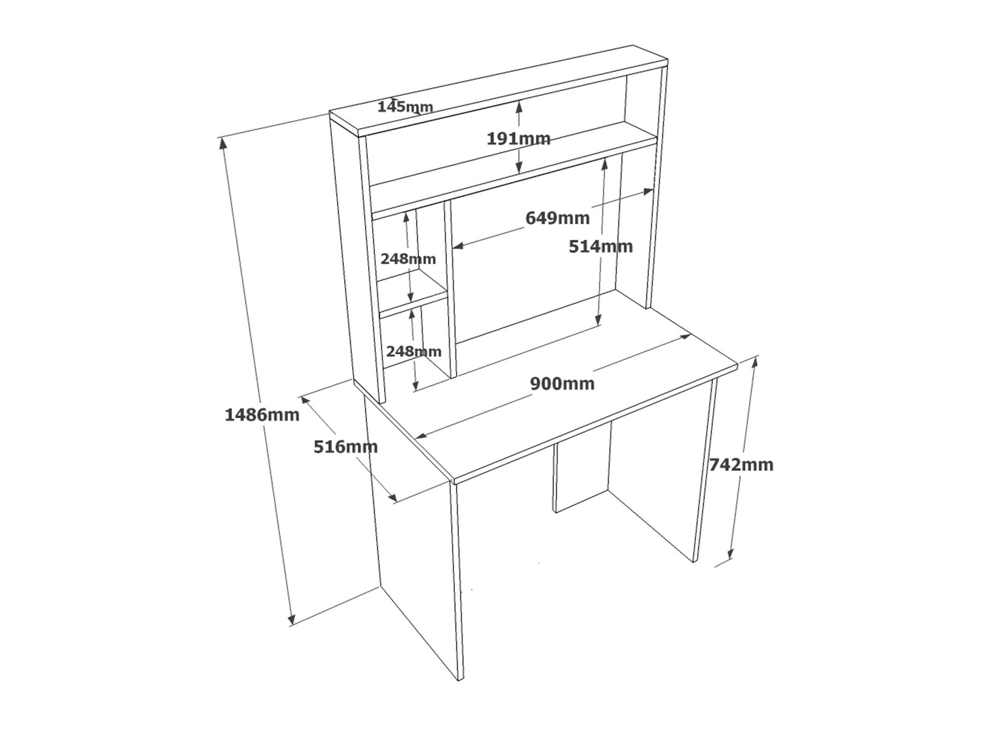 Mesa de oficina Asheboro 117 (Antracita + Pino)