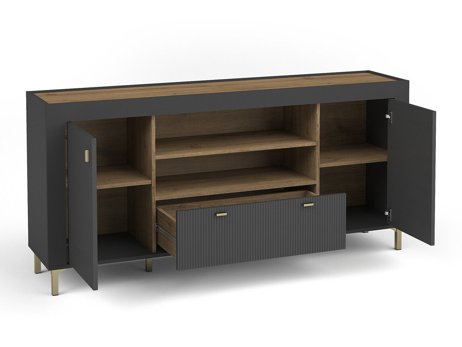 Cómoda Mormavu 110 (Negro mate)