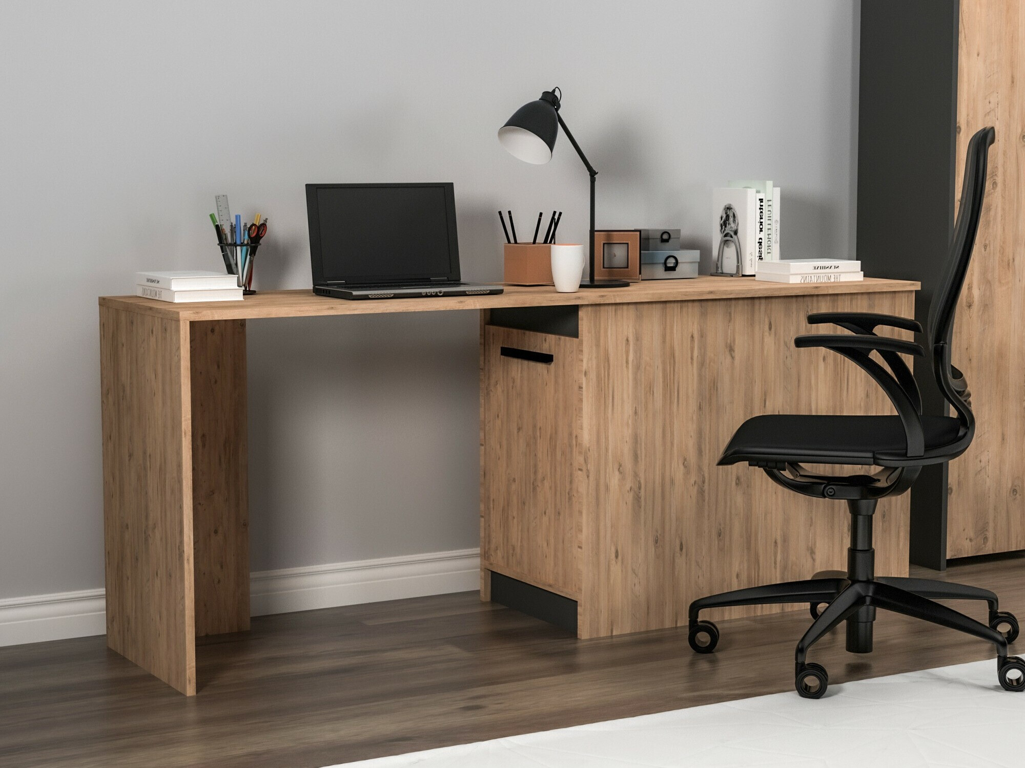 Mesa de oficina Kailua 2183 (Antracita + Pino)