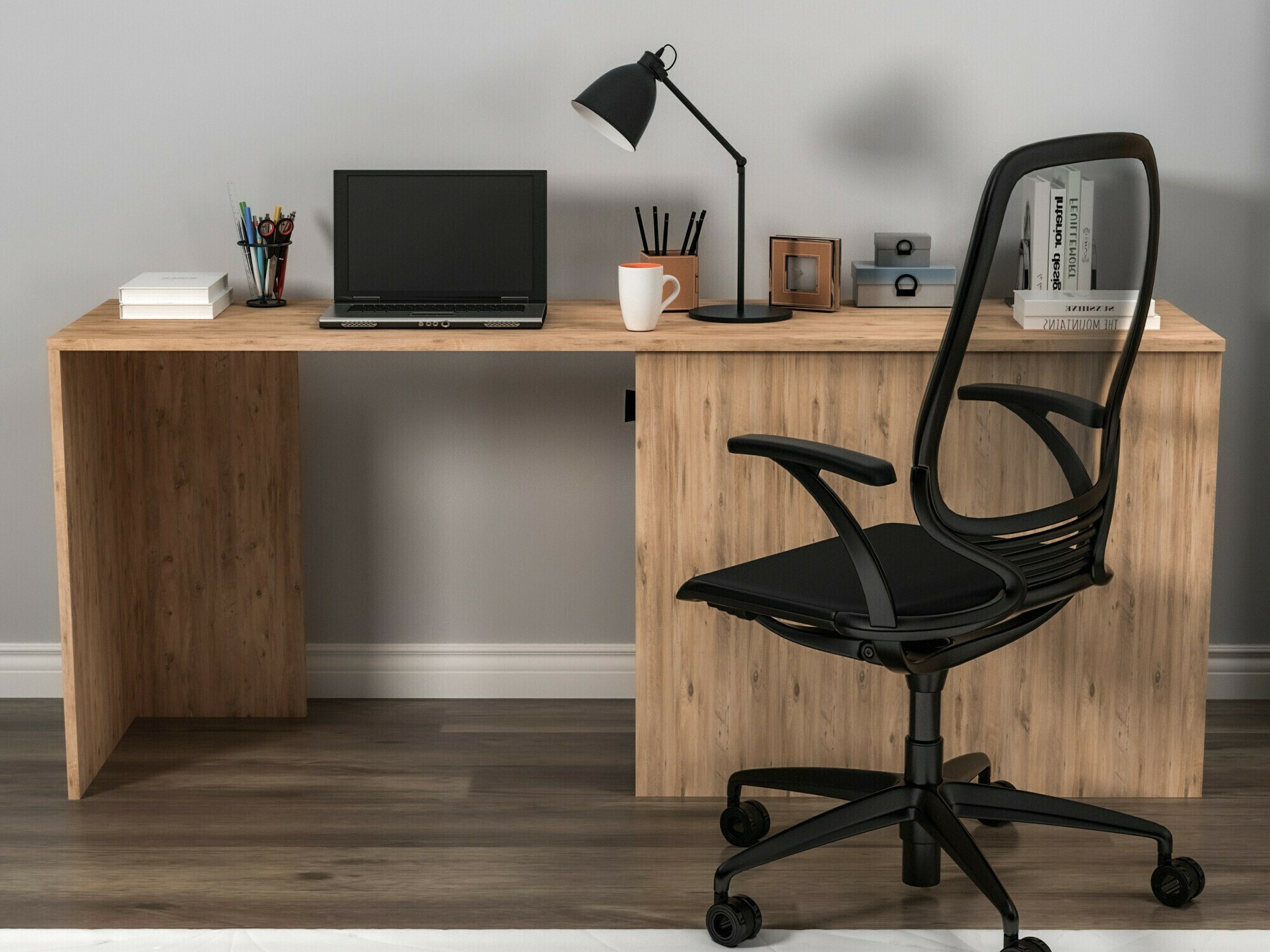 Mesa de oficina Kailua 2183 (Antracita + Pino)