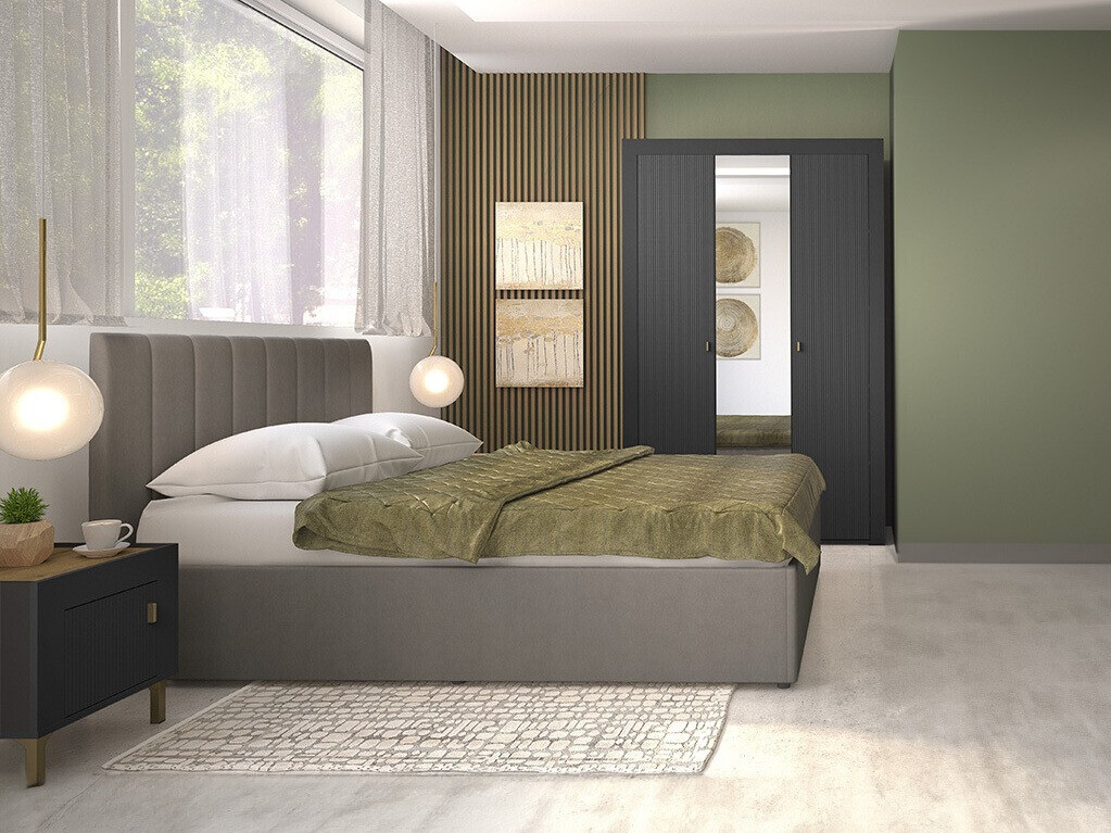 Conjunto de dormitorio Mormavu 113 (Negro mate)