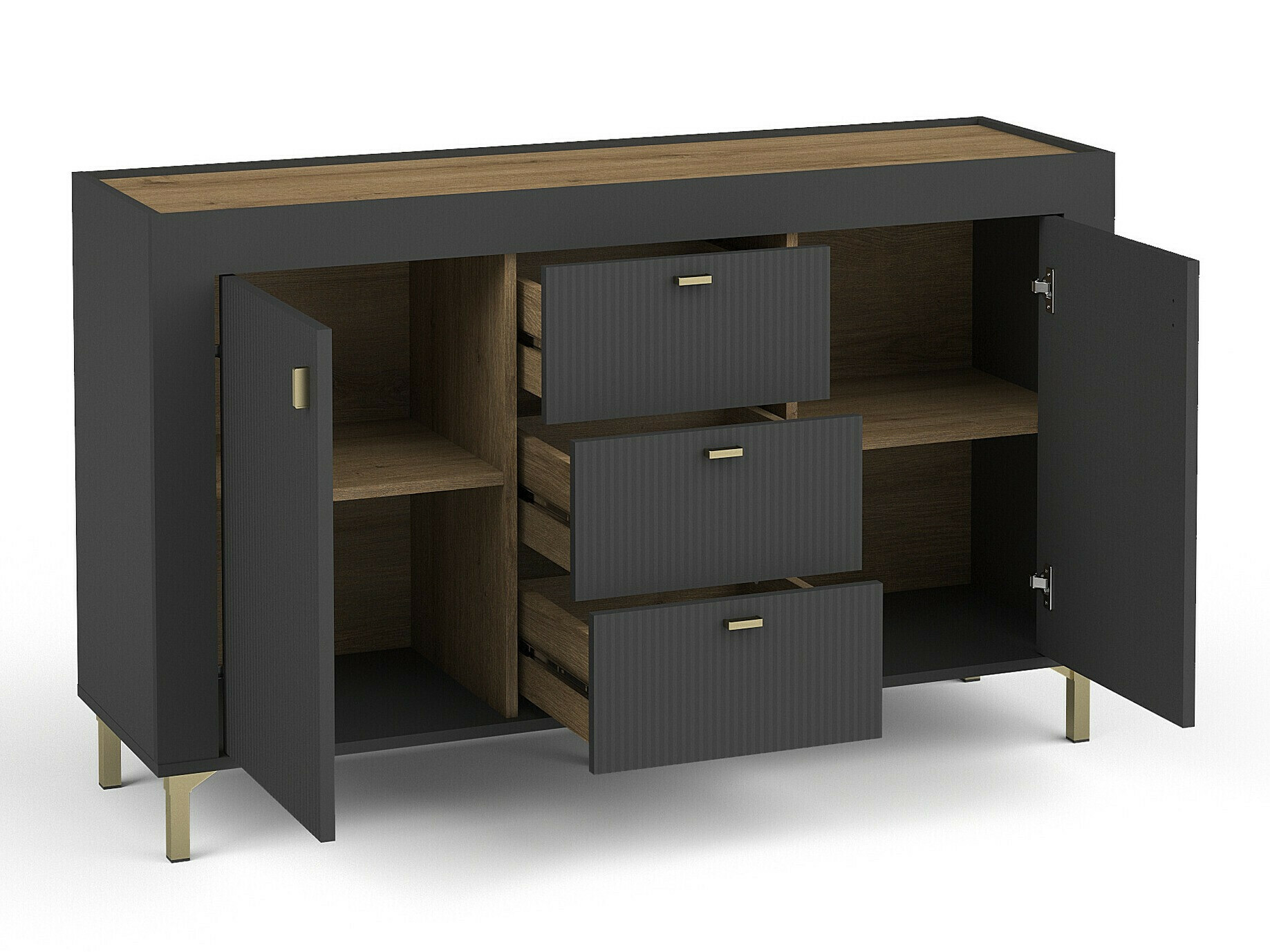 Conjunto de salón Mormavu 114 (Negro mate)