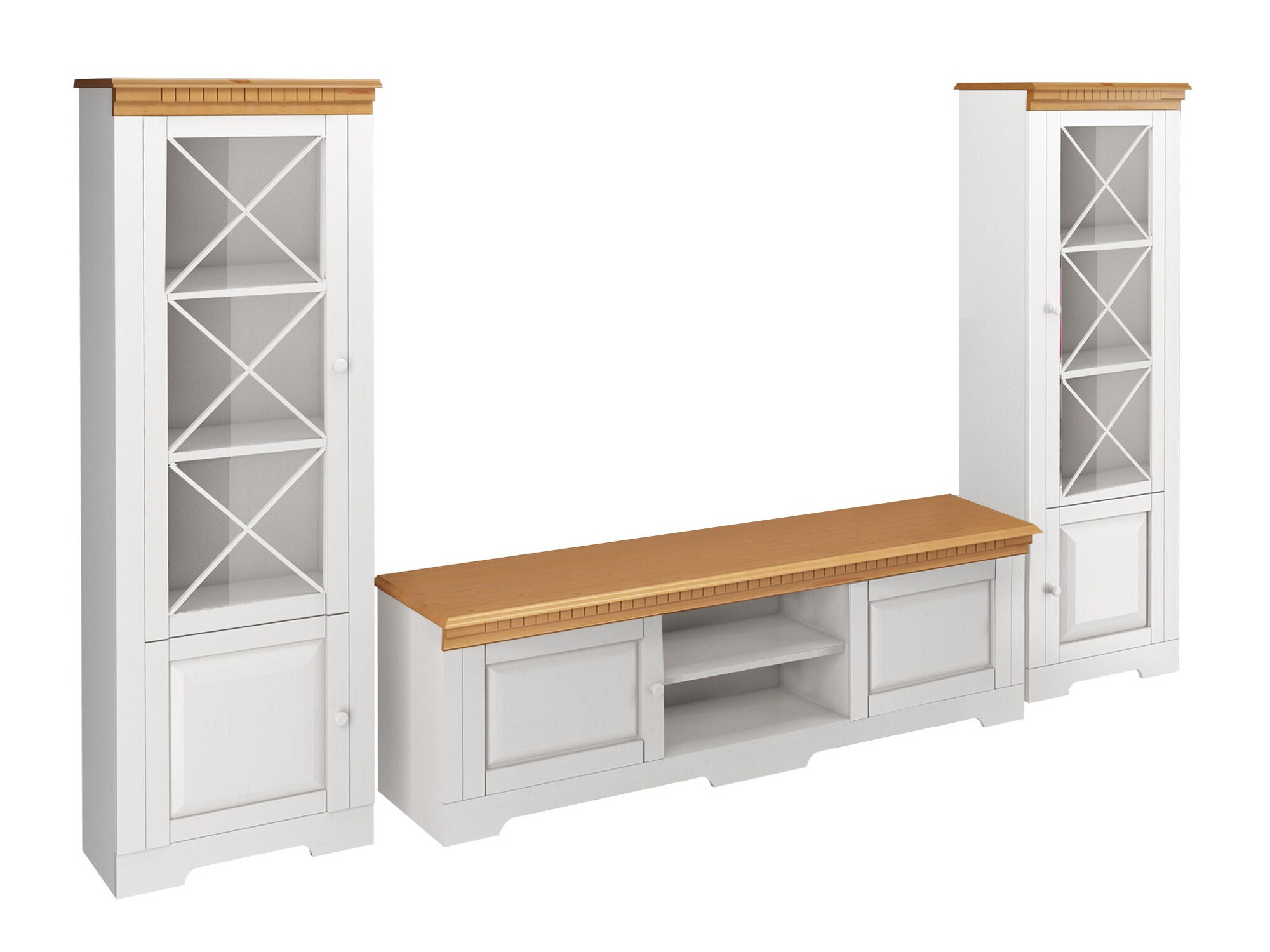 Conjunto de salón Cavfelo 112 (Blanco + Miel de roble)