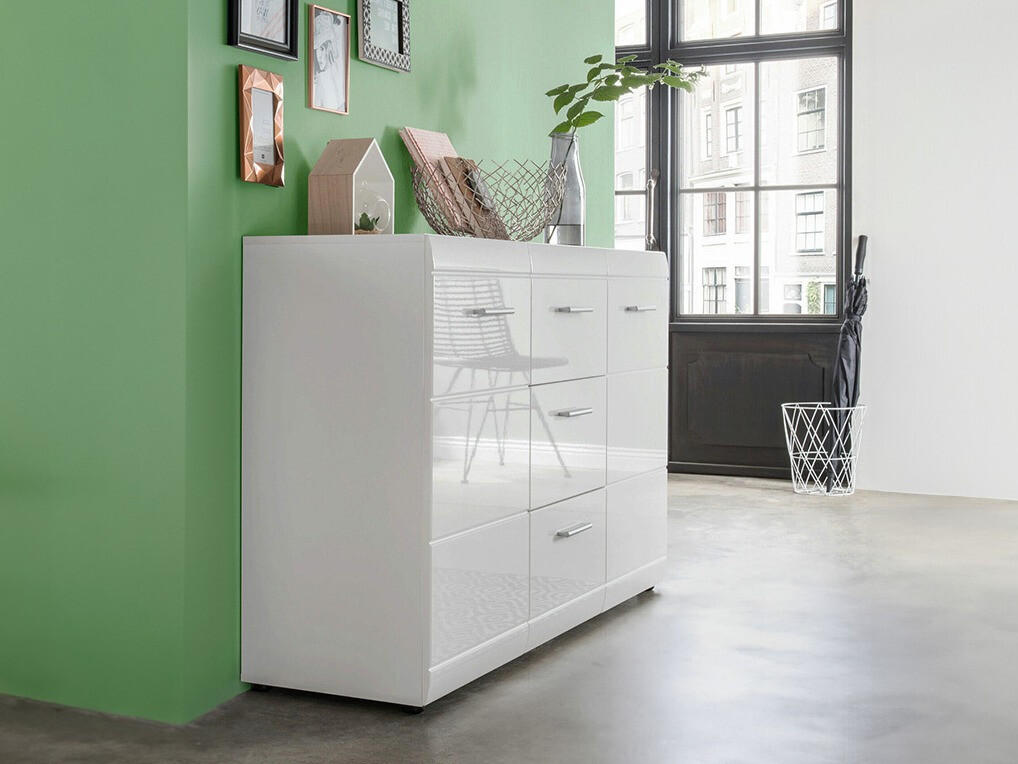 Cómoda Livromu 108 (Blanco brillante + Blanco)