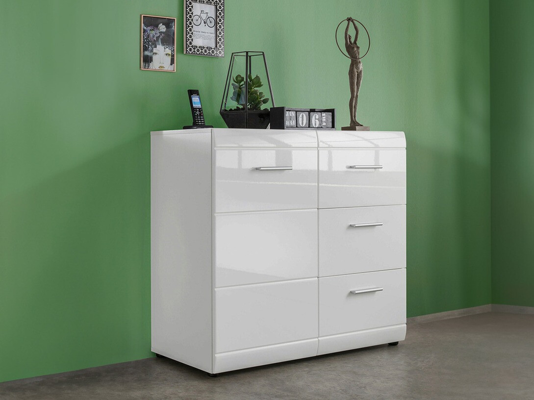 Cómoda Livromu 109 (Blanco brillante + Blanco)