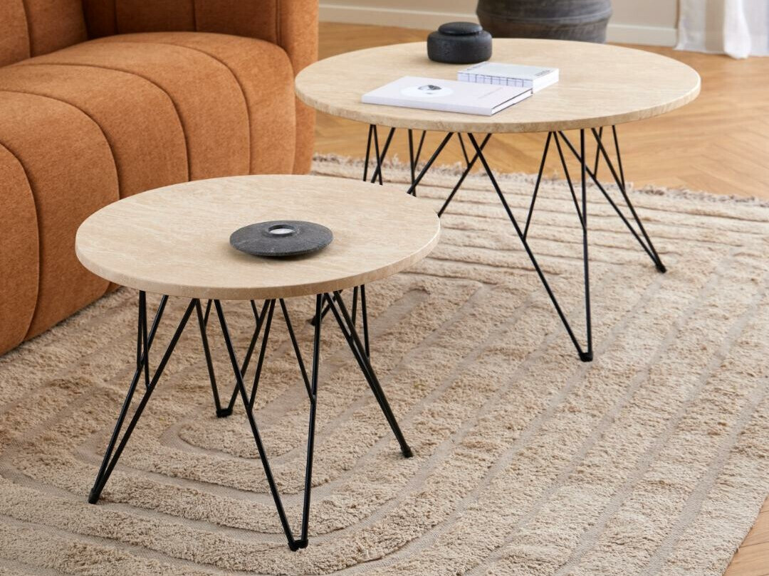 Mesa de centro Norsica 819 (Beige + Negro)