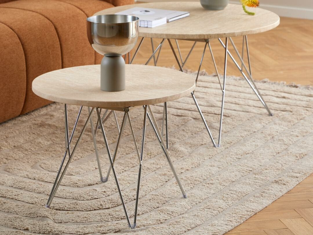 Mesa de centro Norsica 819 (Beige + Plata)