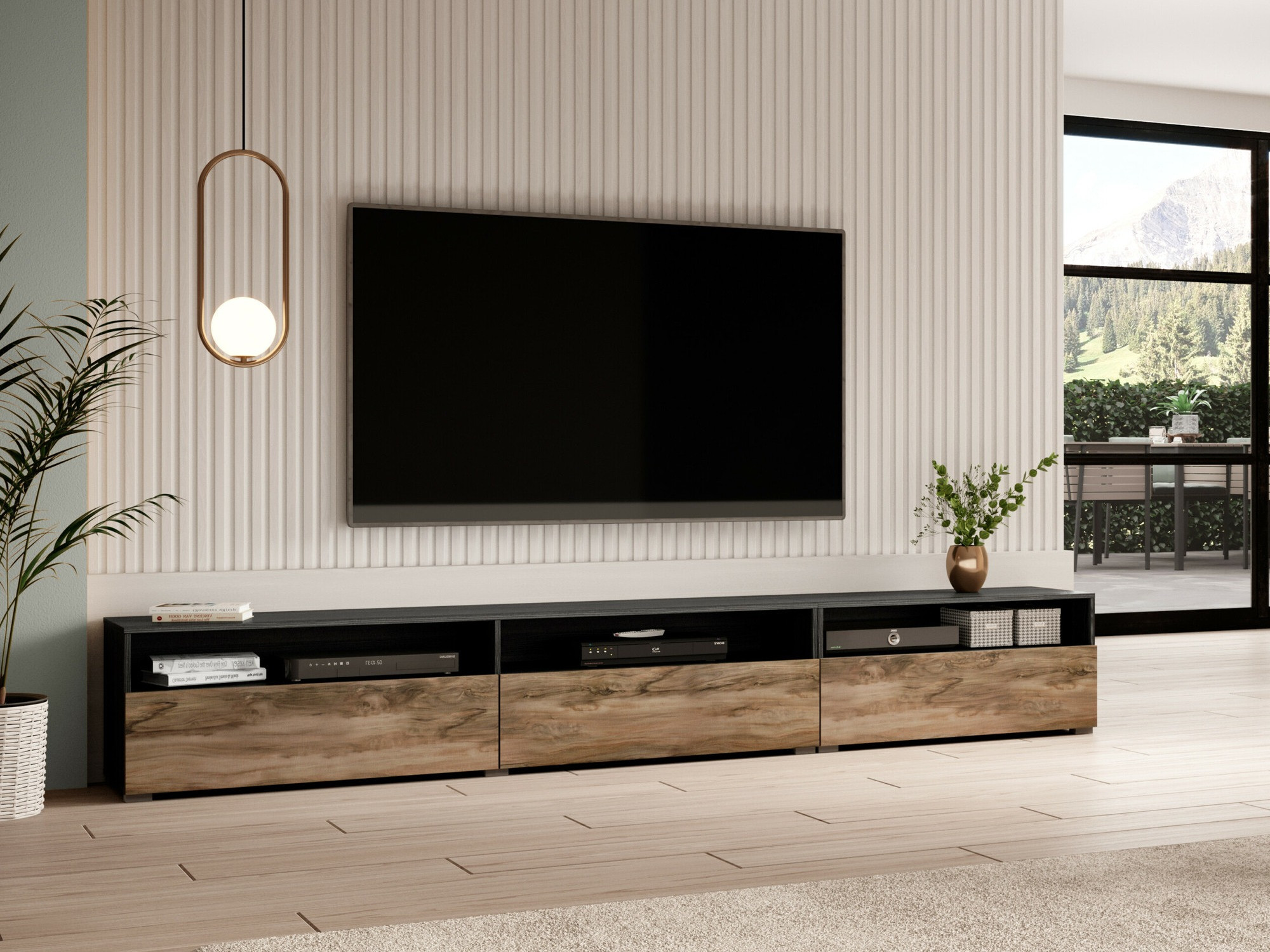 Mueble TV Serodeu 105 (Nogal + Marrón oscuro)