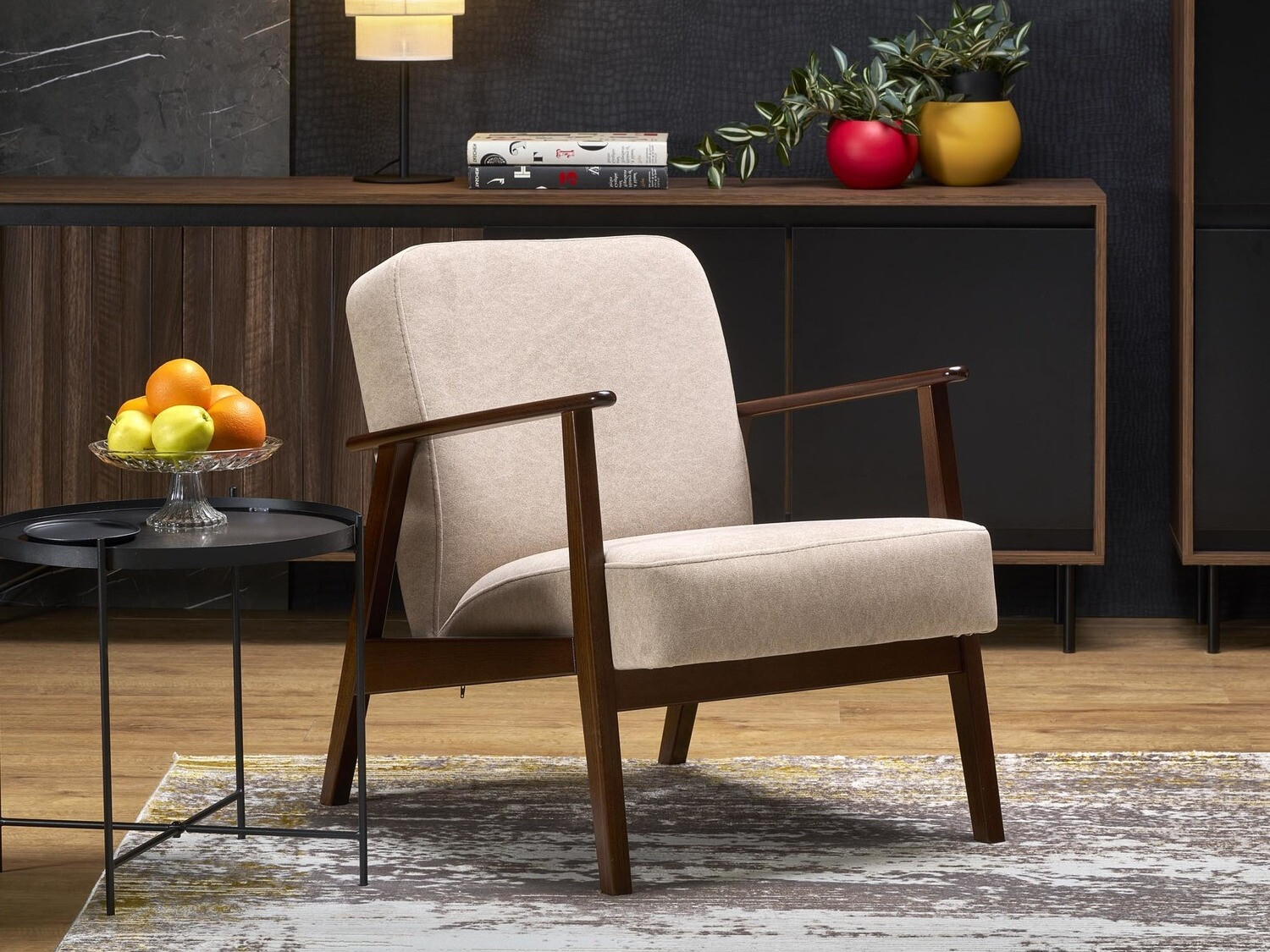 Sillón Houston 2116 (Beige + Nogal)