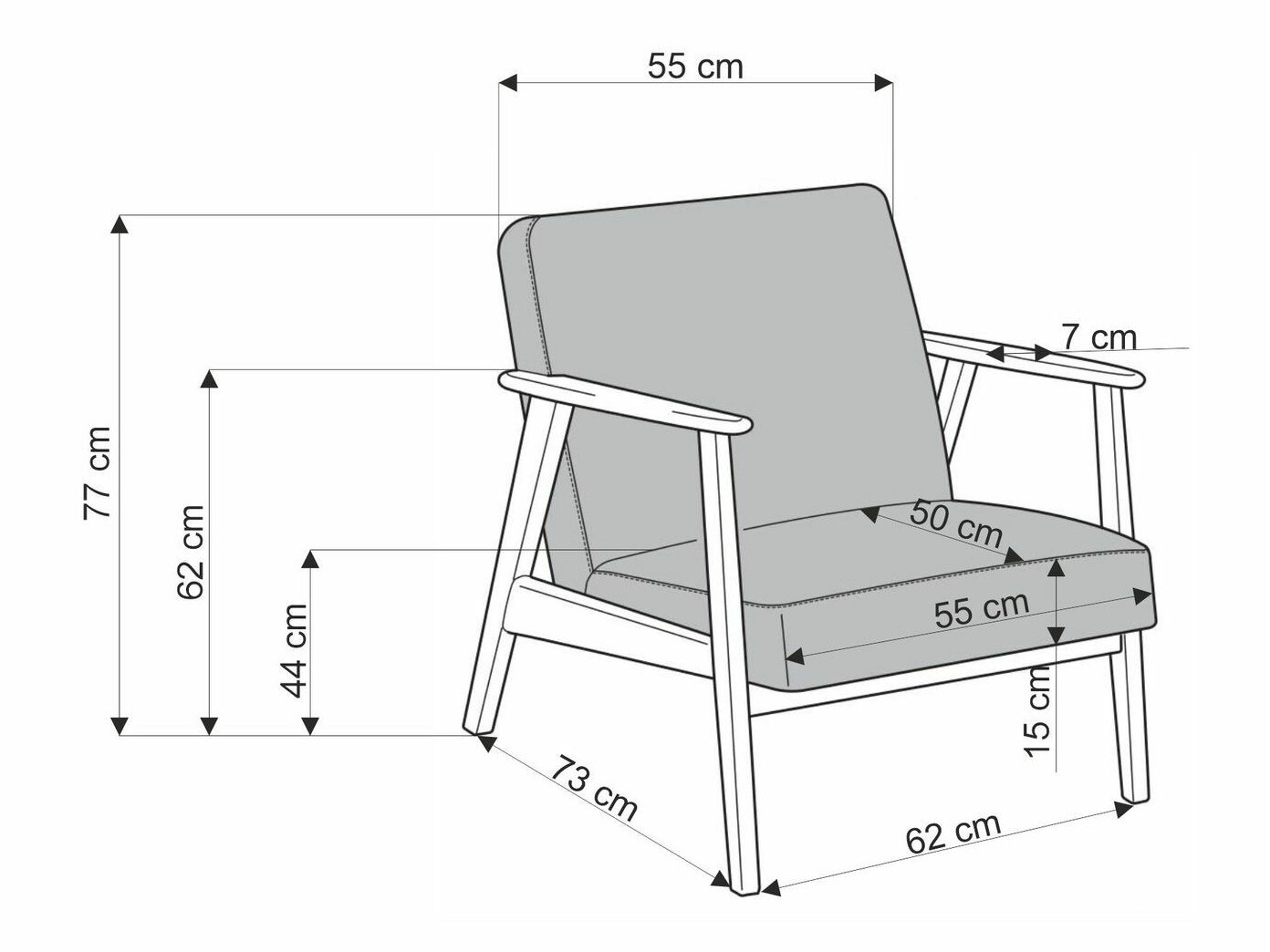 Sillón Houston 2116 (Beige + Nogal)