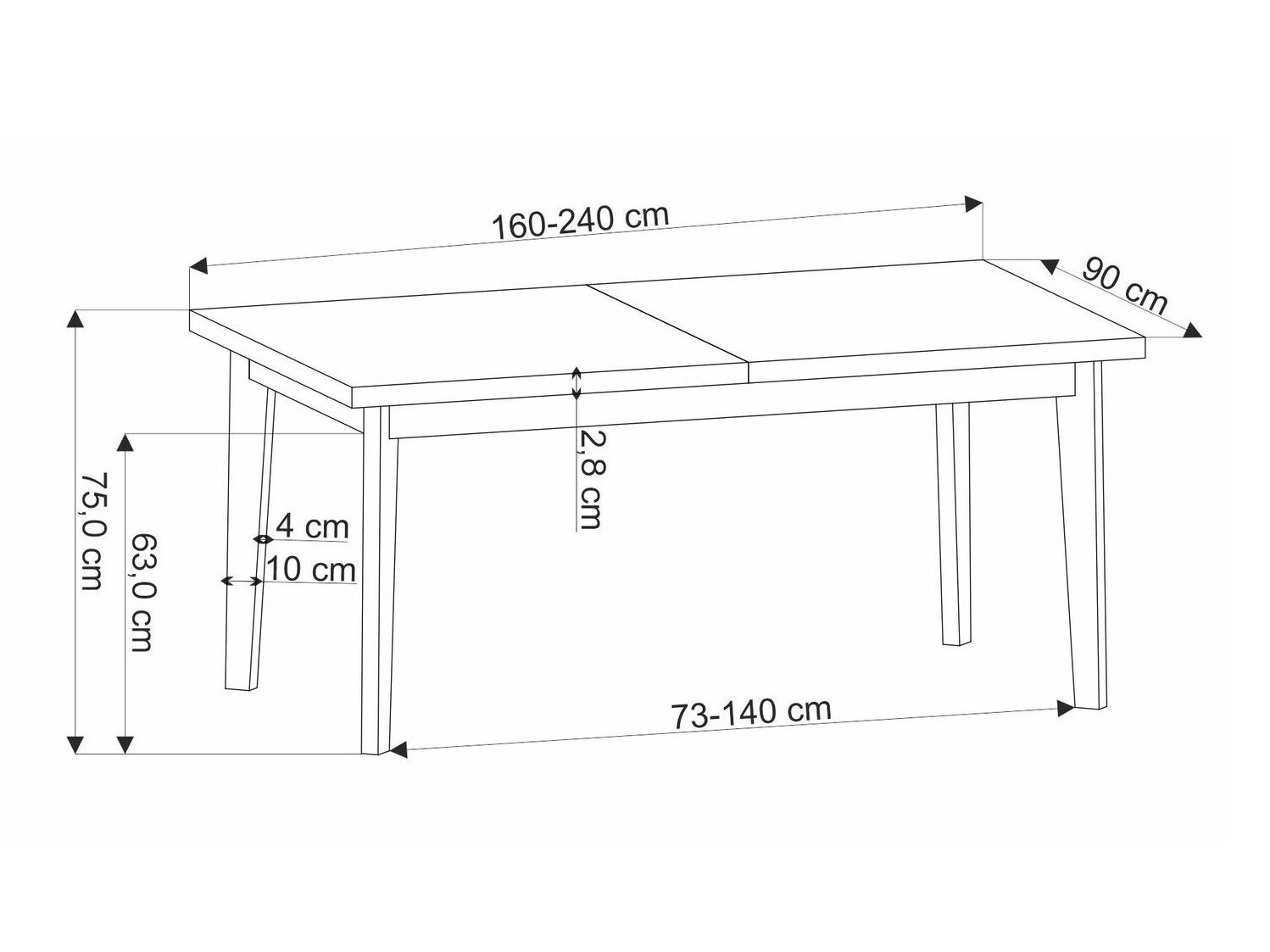 Mesa Houston 1751 (Negro + Roble)