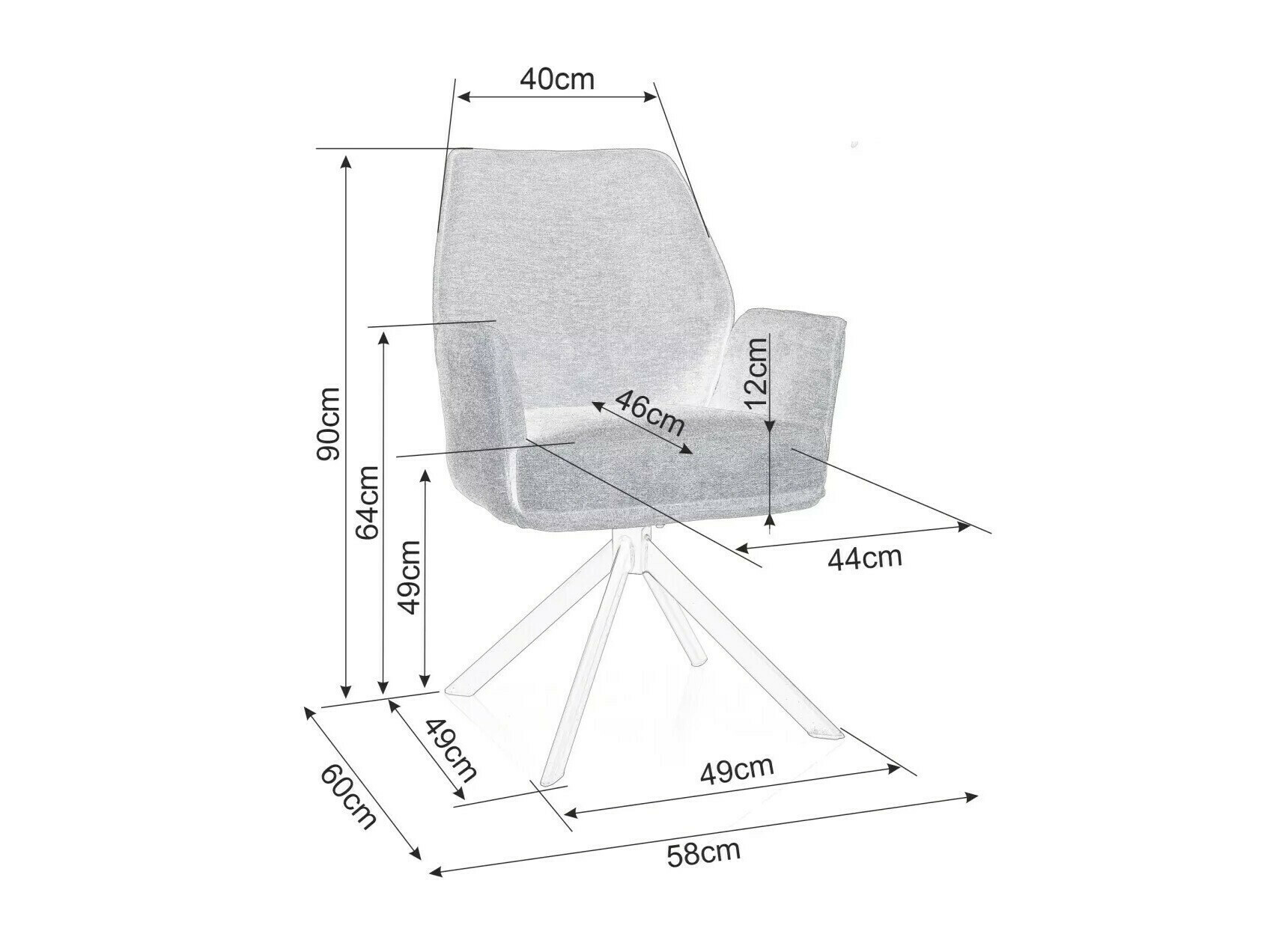 Silla Detroit 423 (Gris)