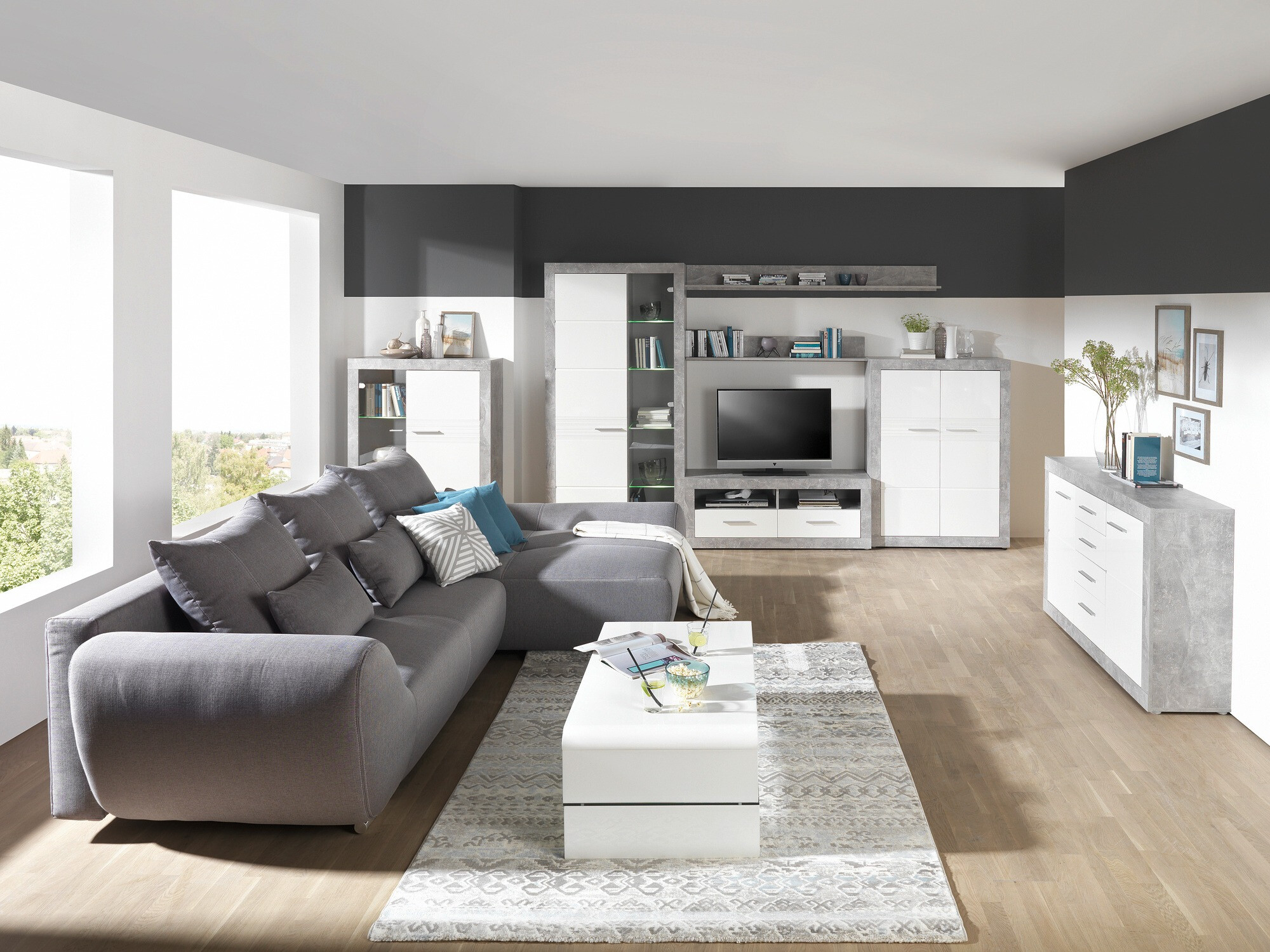 Aparador Romfera 104 (Blanco + Gris)