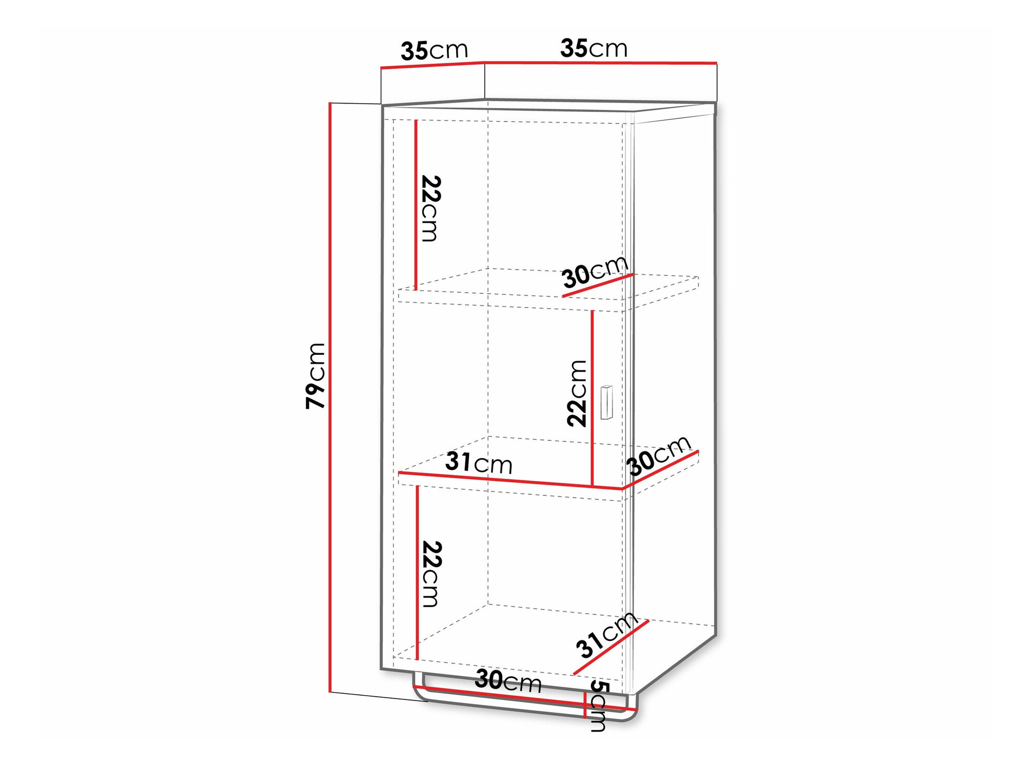 Armario colgante para baño Levelbu 109 (Blanco + Blanco brillante)