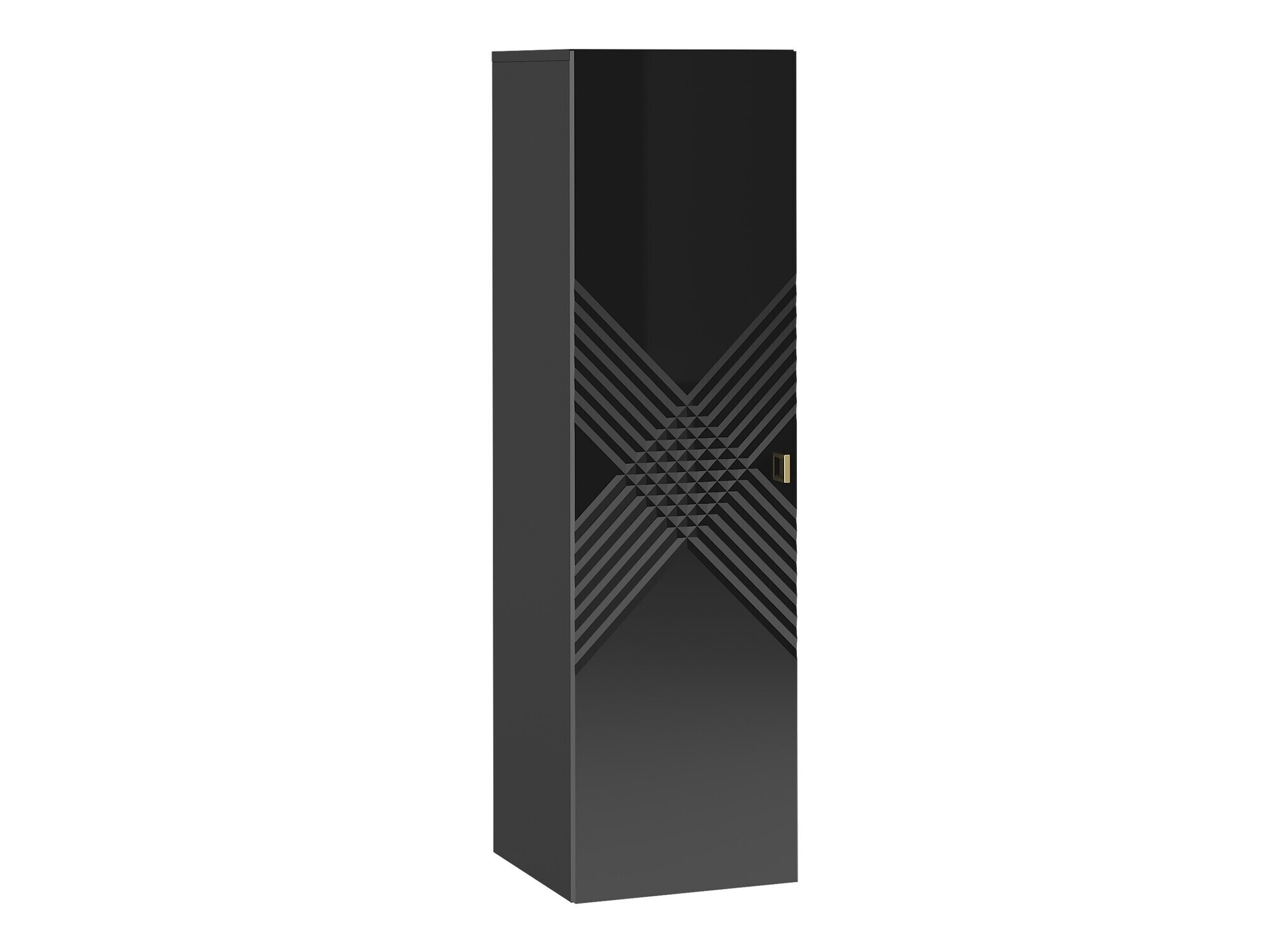 Armario colgante para baño Natar (Negro + Negro brillante)