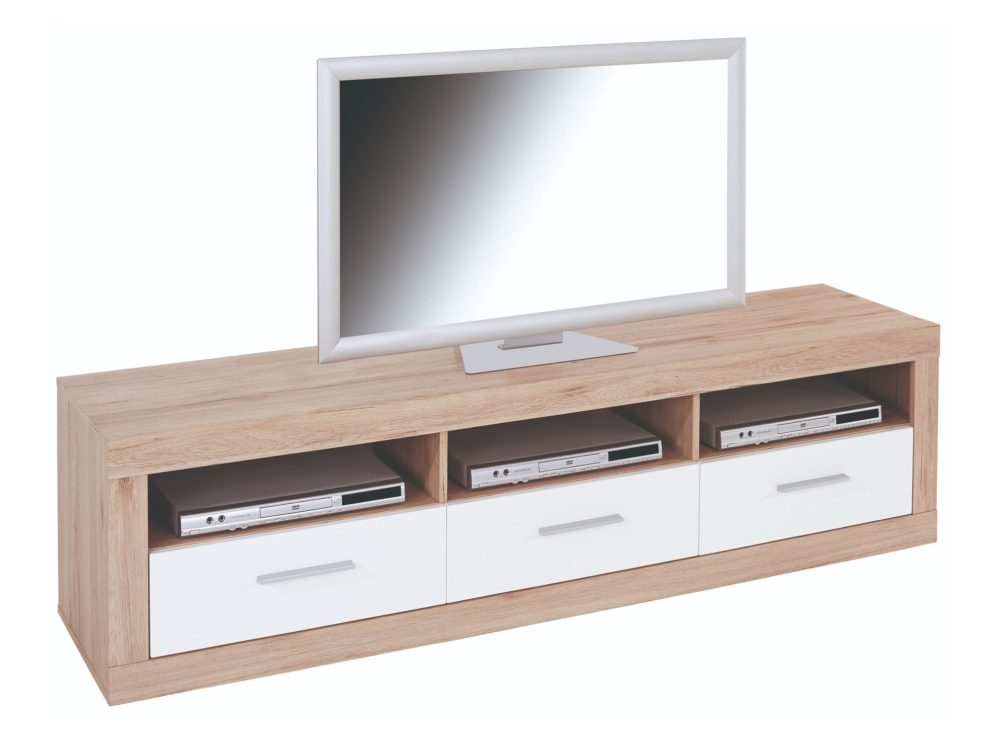Mueble TV Romfera 103 (Blanco + Roble sanremo)
