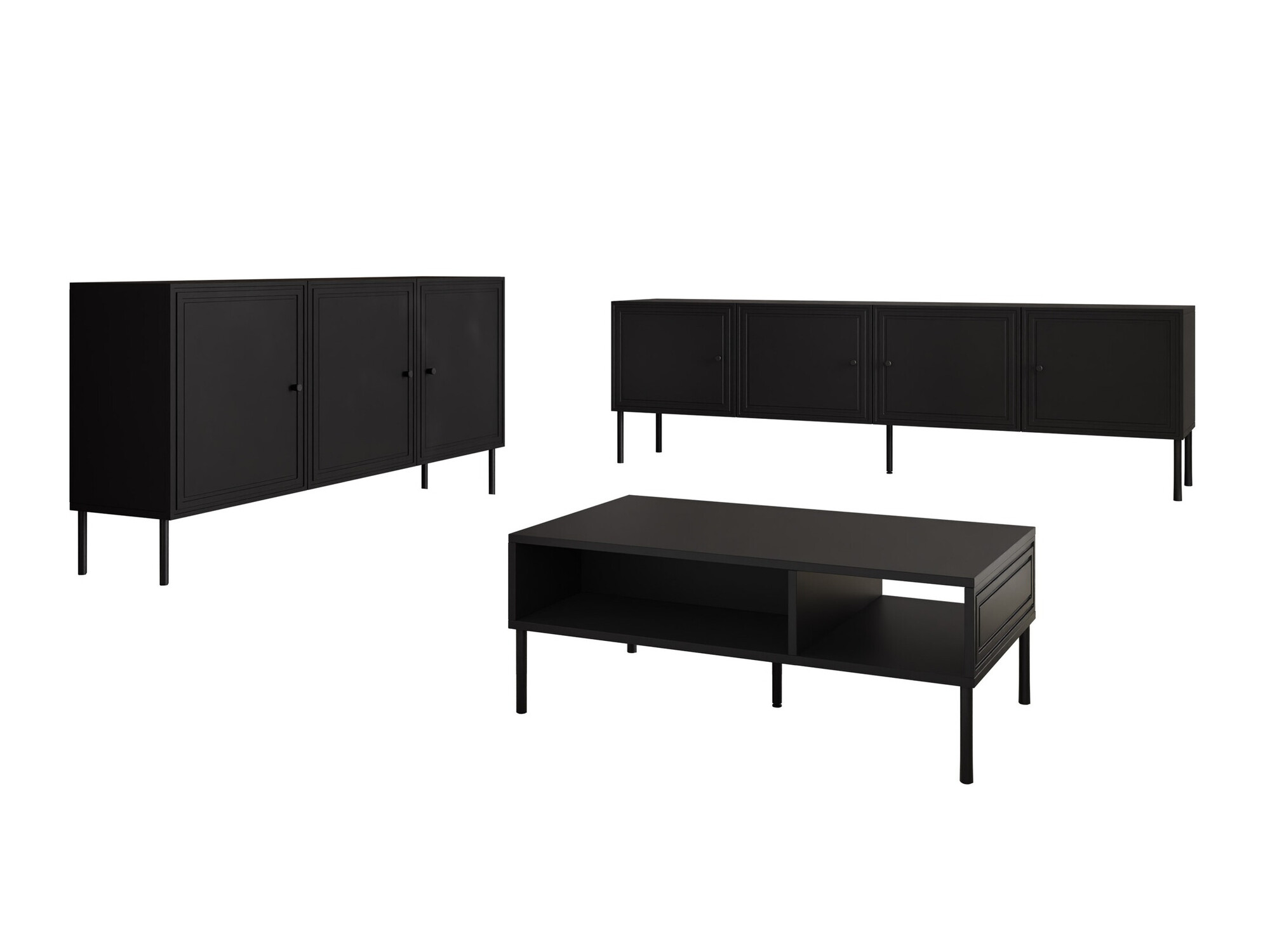 Conjunto de salón Monciru 107 (Negro)