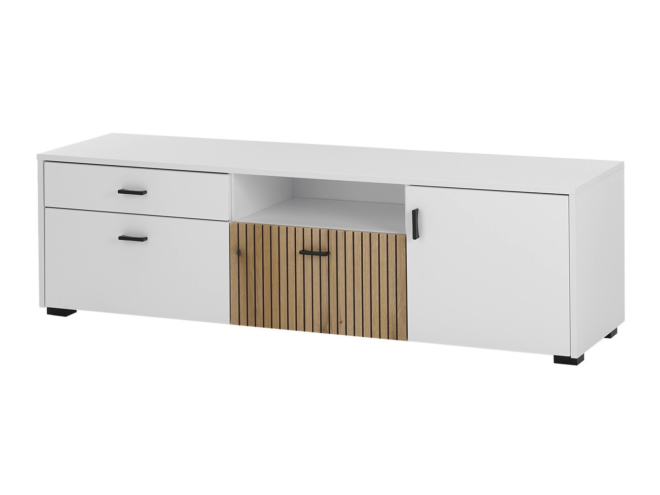 Mueble TV Belmelu 105 (Blanco + Roble)