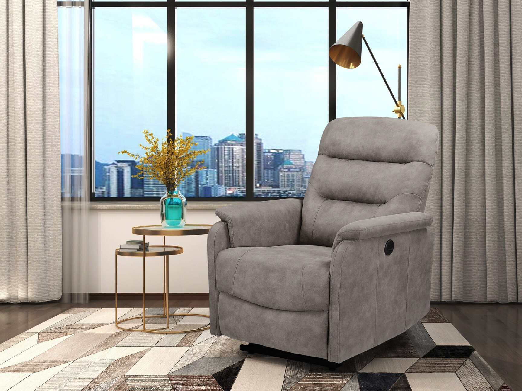 Sillón reclinable Denton 1347 (Gris)