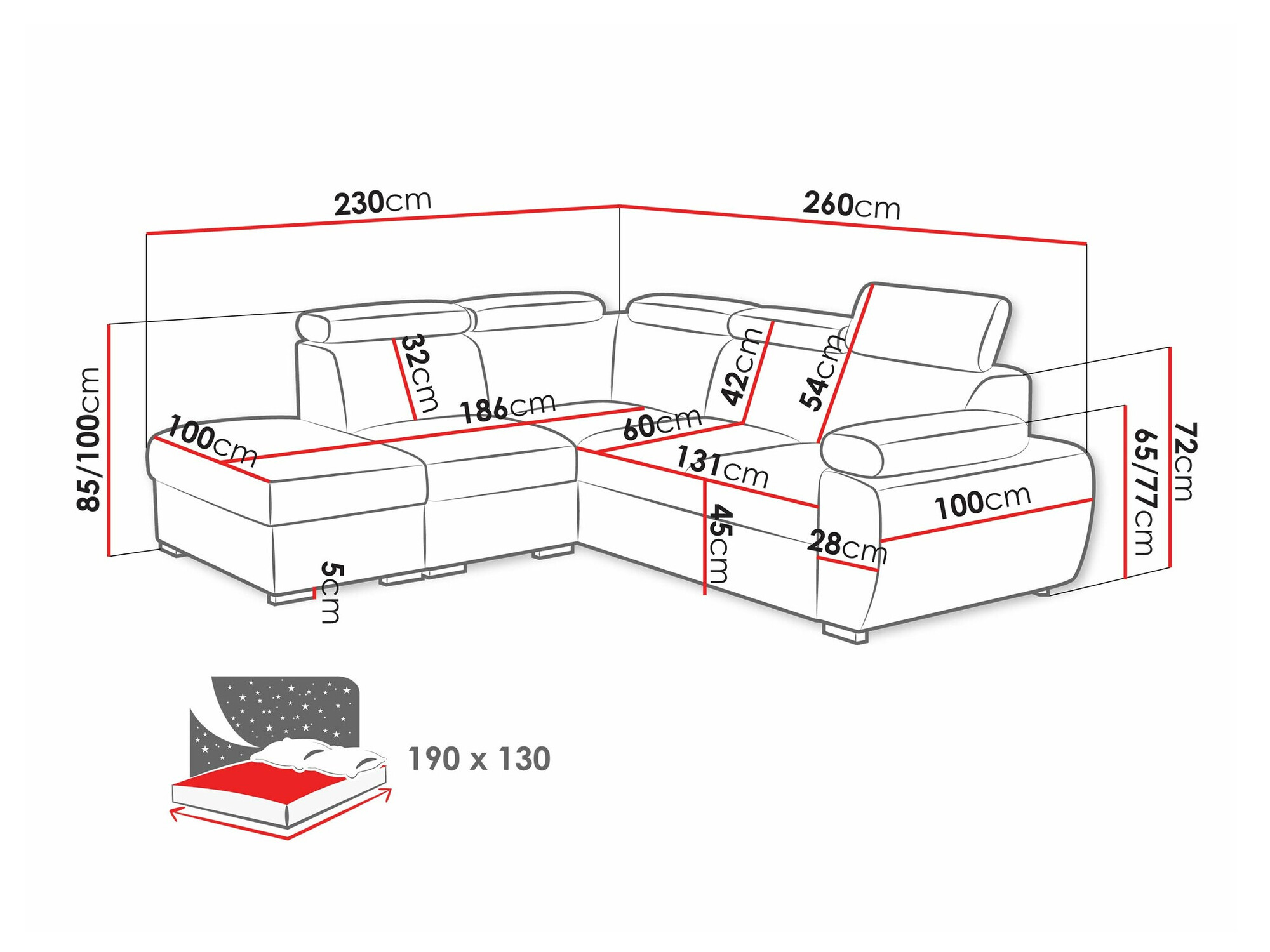 Sofá rinconero Columbus 228 (Paros 04)