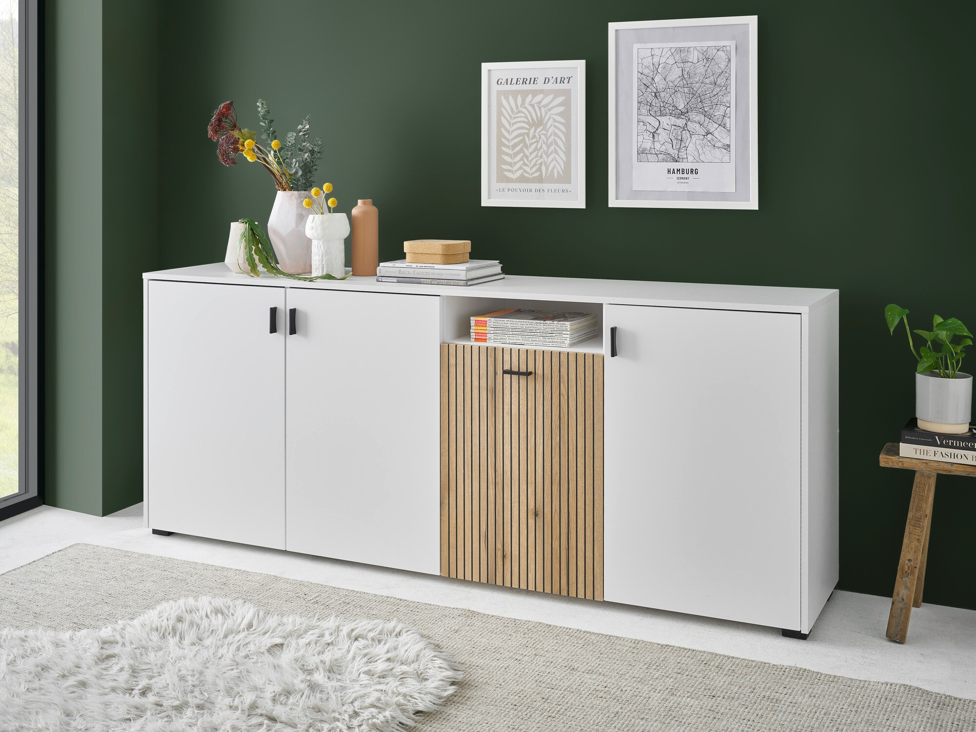 Aparador Belmelu 108 (Blanco + Roble)
