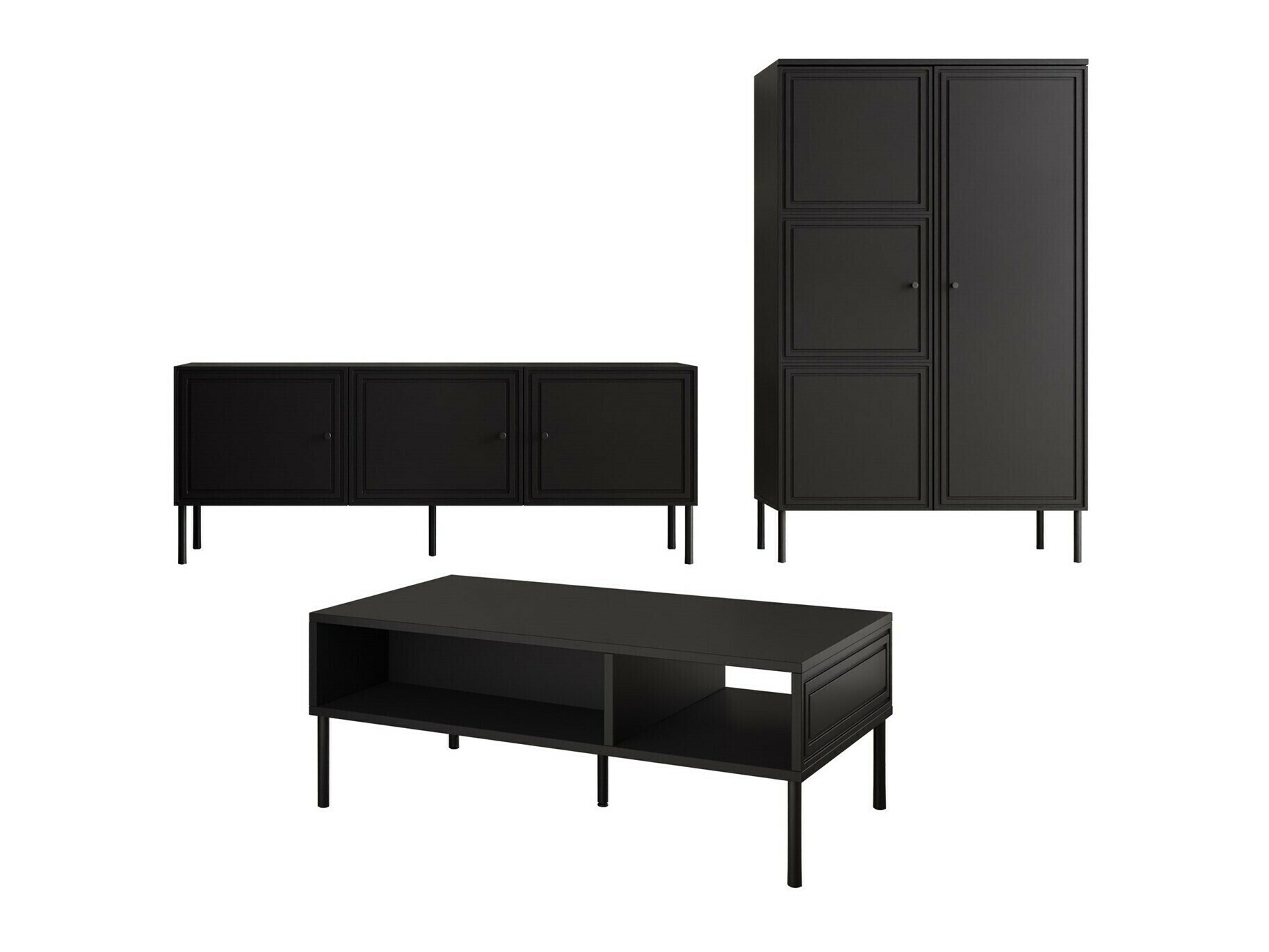 Conjunto de salón Monciru 106 (Negro)