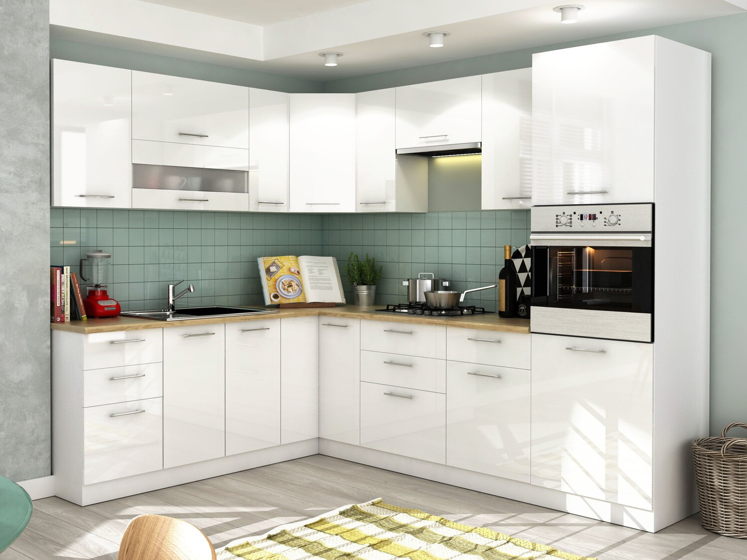 Mueble lavabo modular con puertas Tiffa White 138