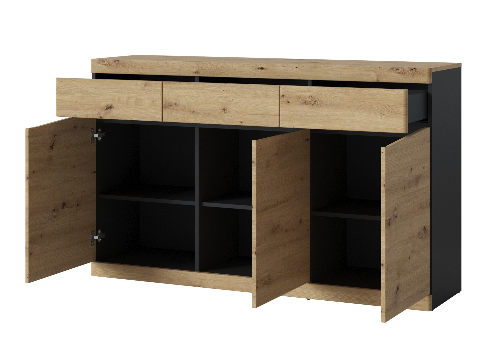 Cómoda Venlori 123 (Antracita + Roble Artisan)