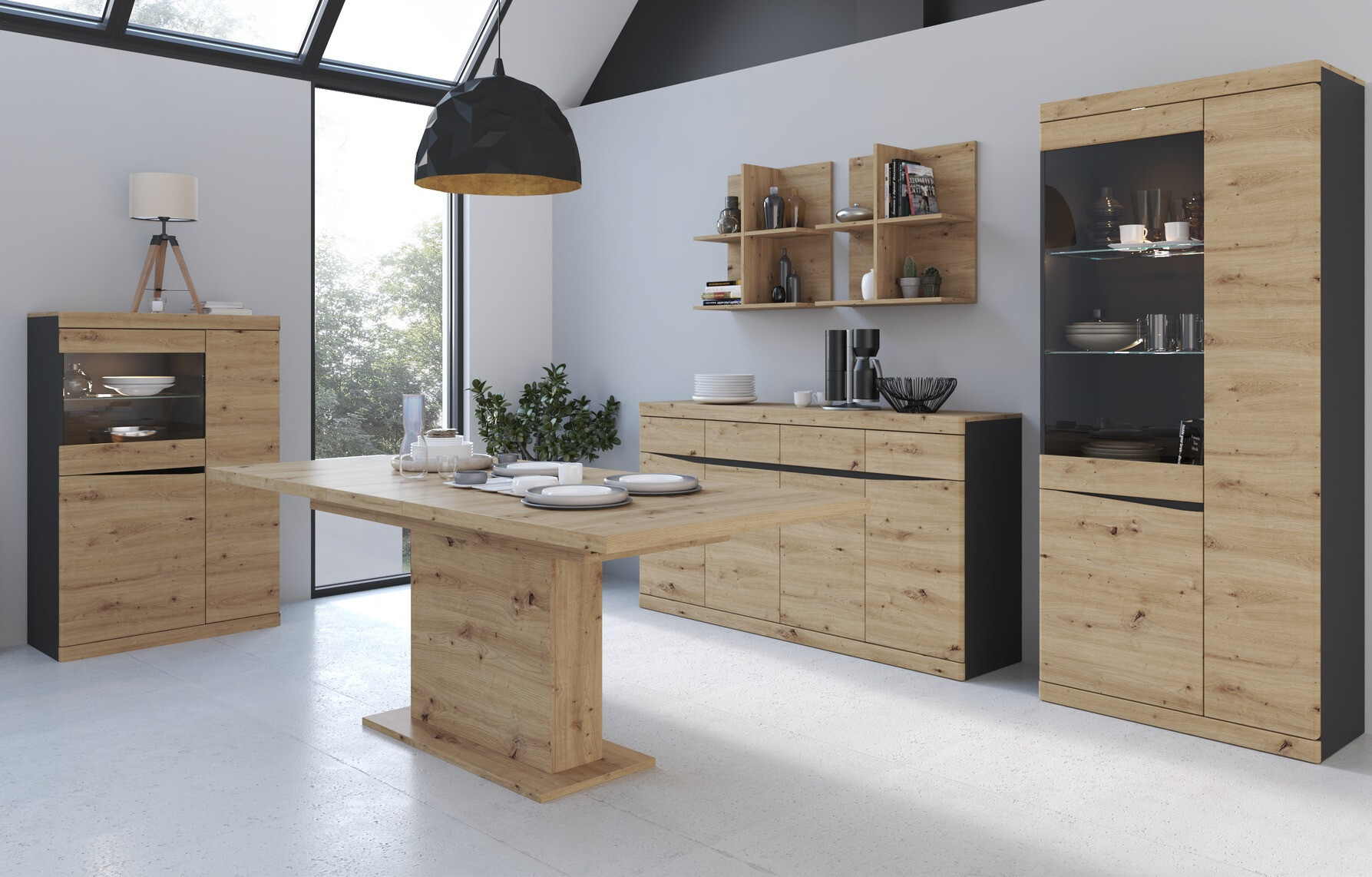 Cómoda Venlori 124 (Antracita + Roble Artisan)