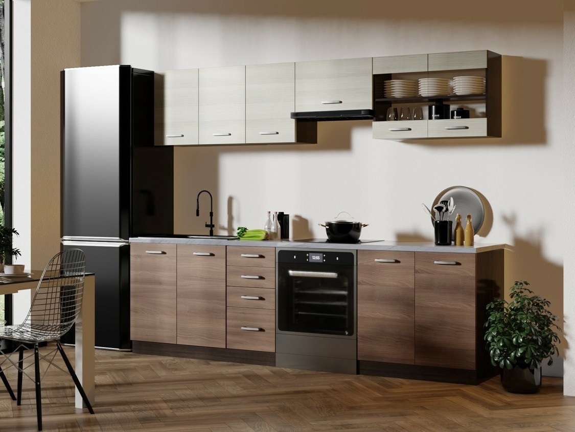 Conjunto de cocina Houston 1138 (Roble oscuro + Roble claro)