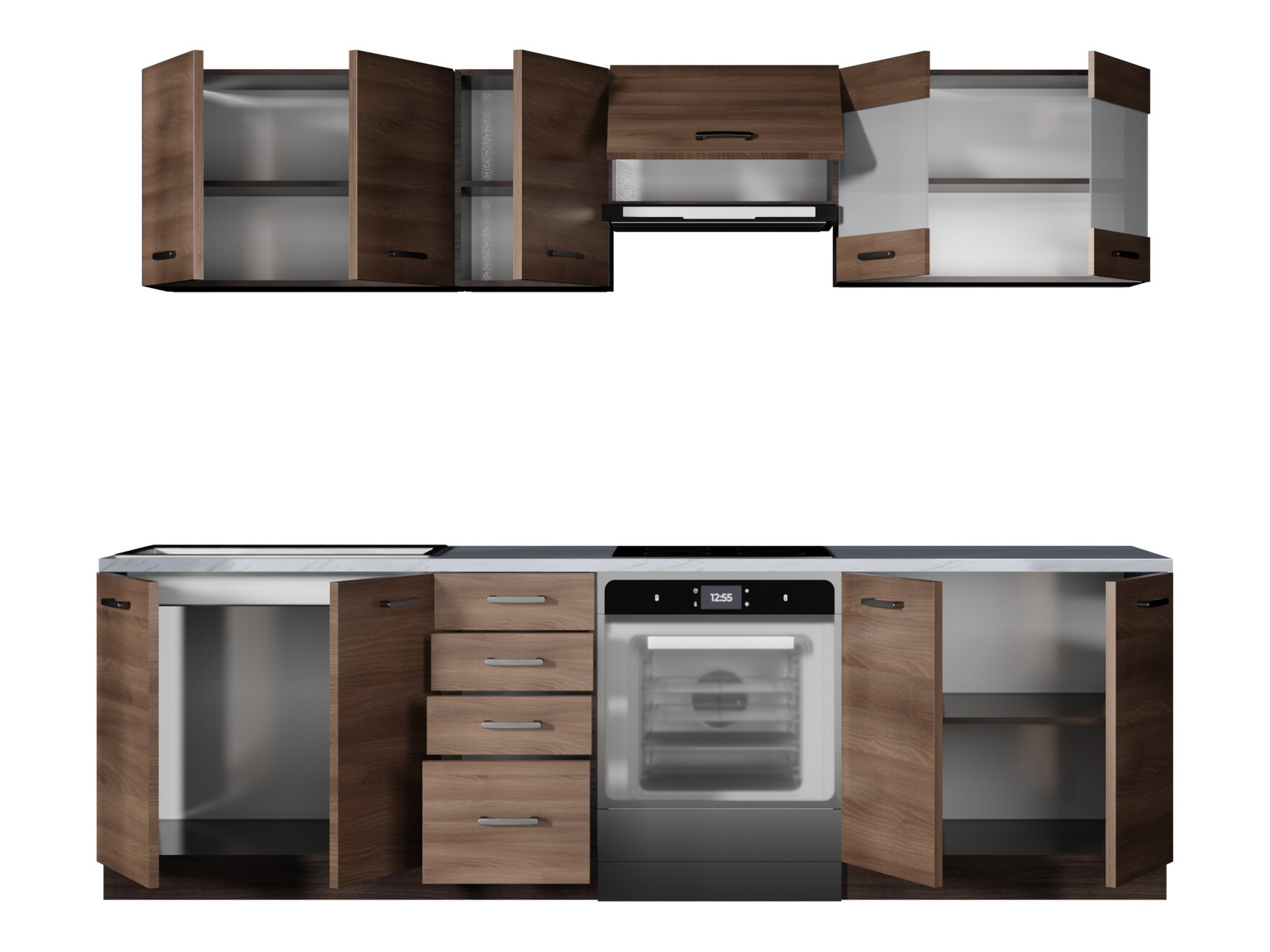 Conjunto de cocina Houston 1138 (Roble oscuro)