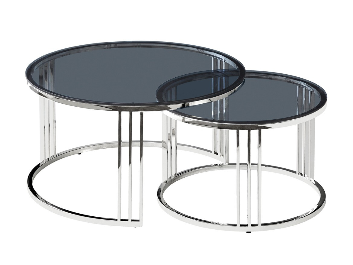 Conjunto mesa de centro Detroit 456 (Plata + Negro)