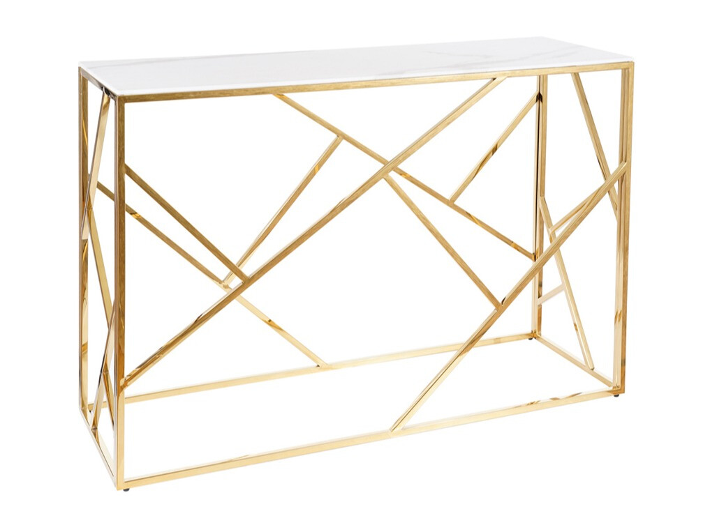 Consola Detroit 459 (Dorado + Mármol blanco)