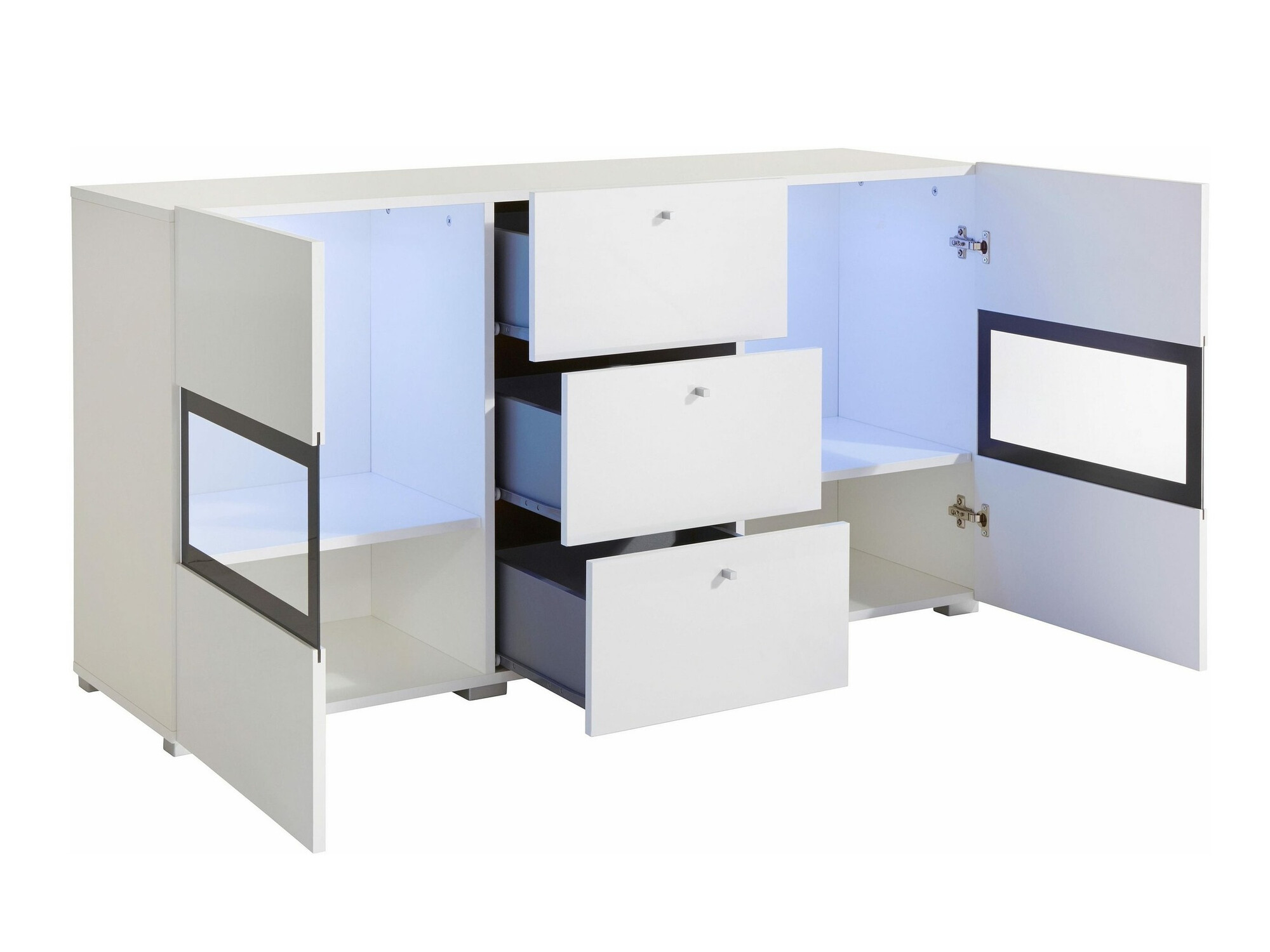 Conjunto de salón Serodeu 106 (Blanco + Blanco brillante)