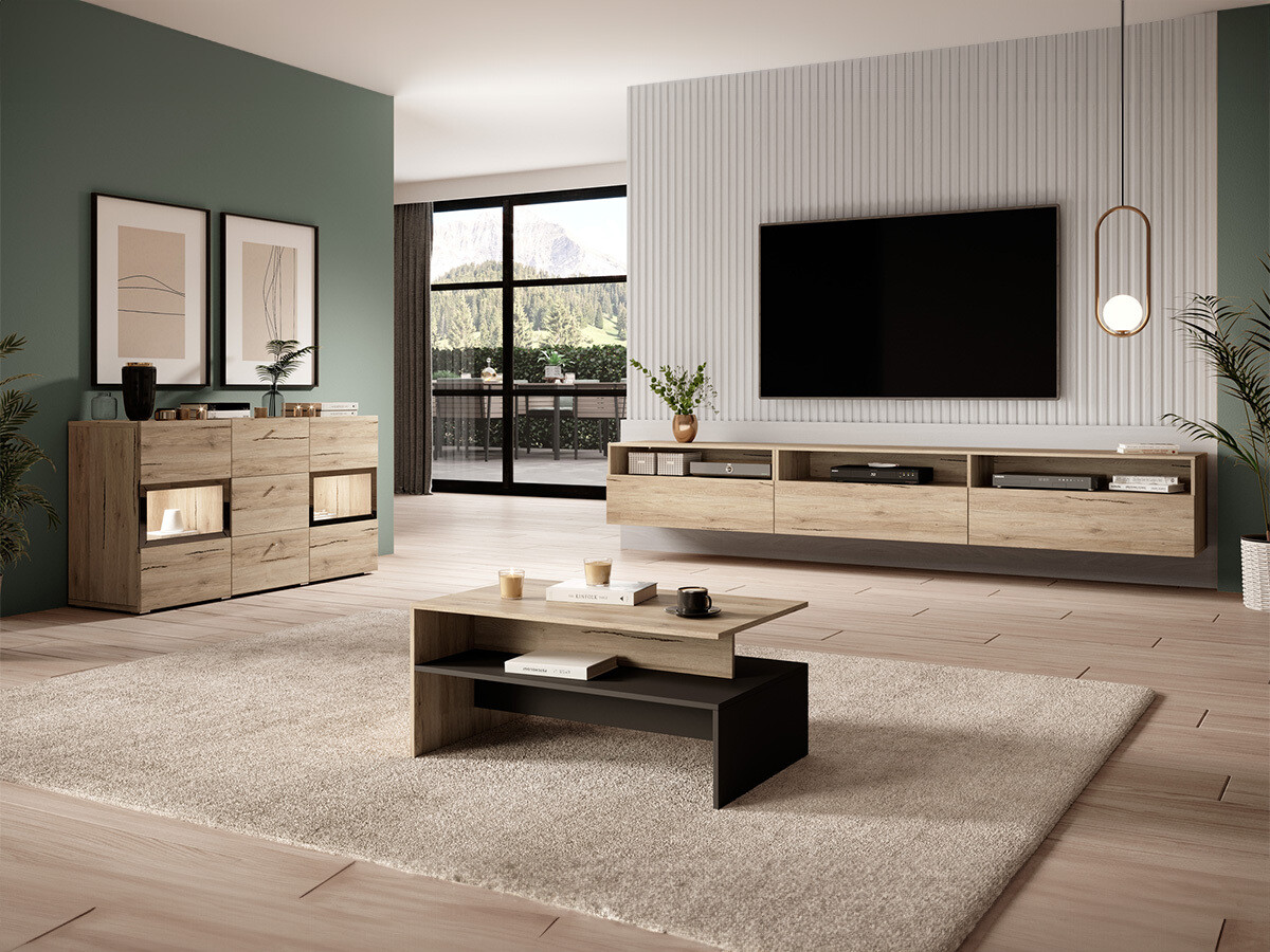 Conjunto de salón Serodeu 106 (Roble sanremo)