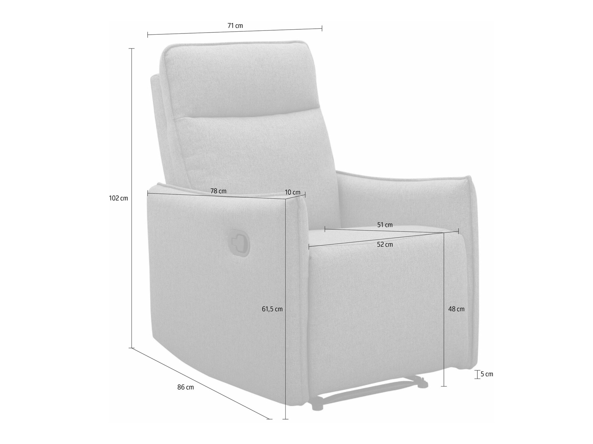 Sillón reclinable Tulsa 643 (Marrón)